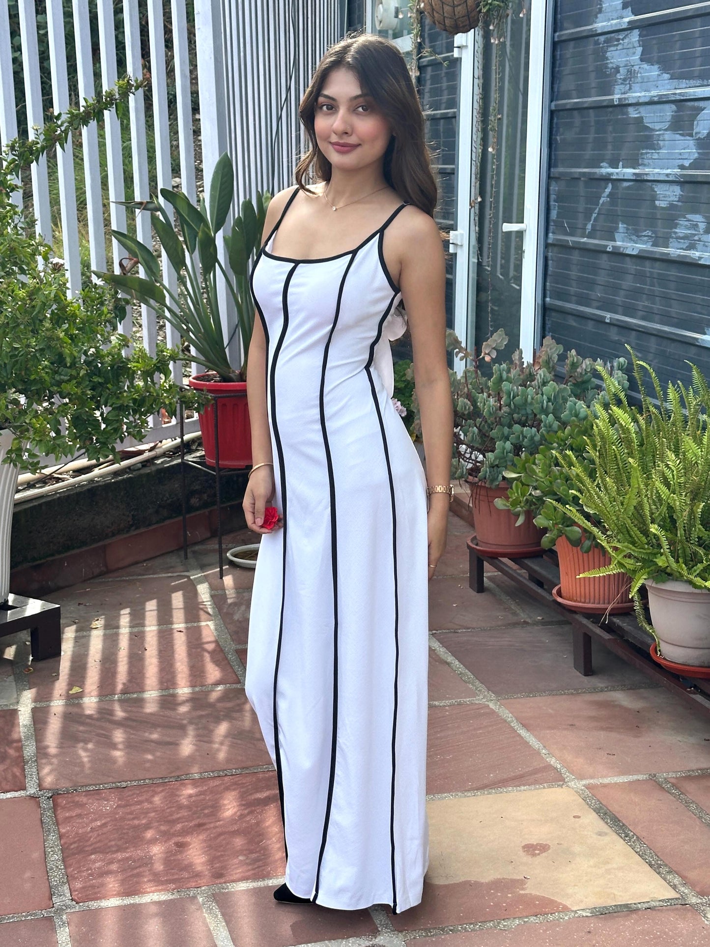 TANDUL Women Trendy White Flared Dress