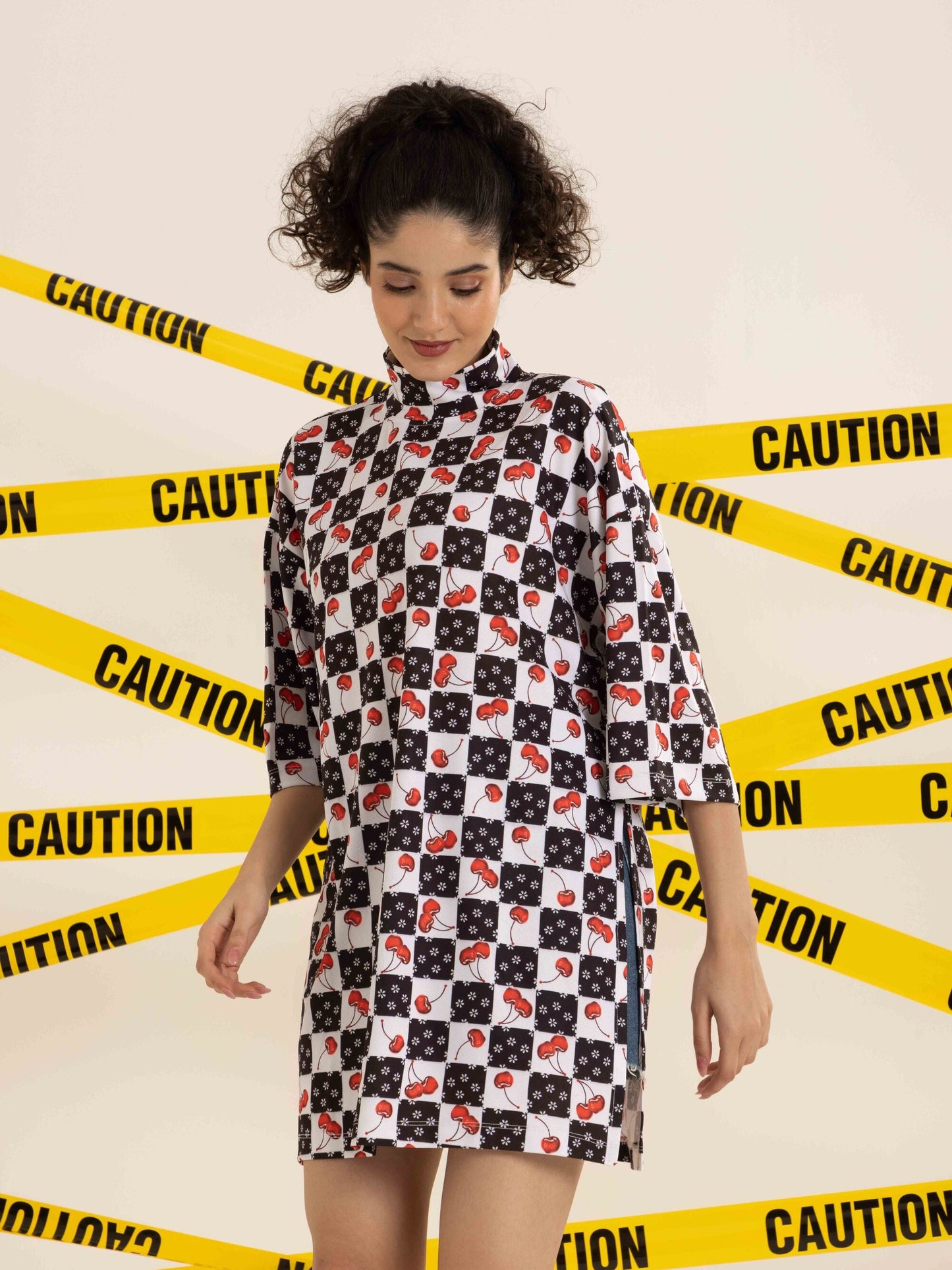 TANDUL Women Oversize Cherry Printed Tunic