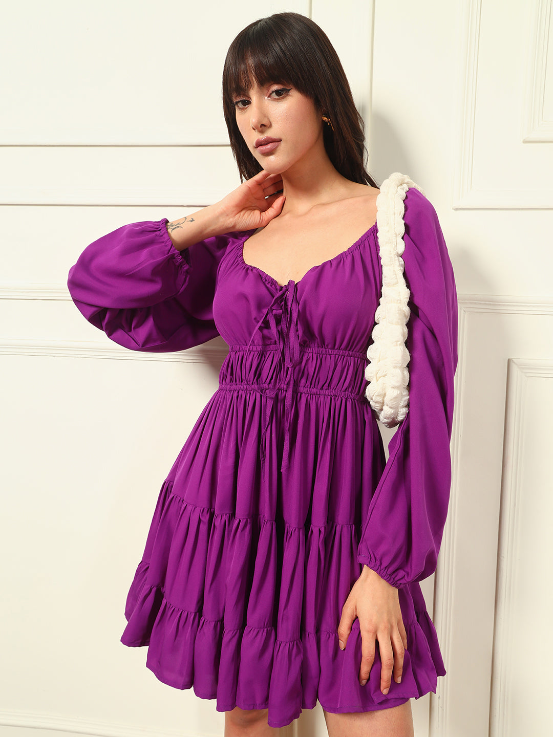 TANDUL Women Purple Flared Dress