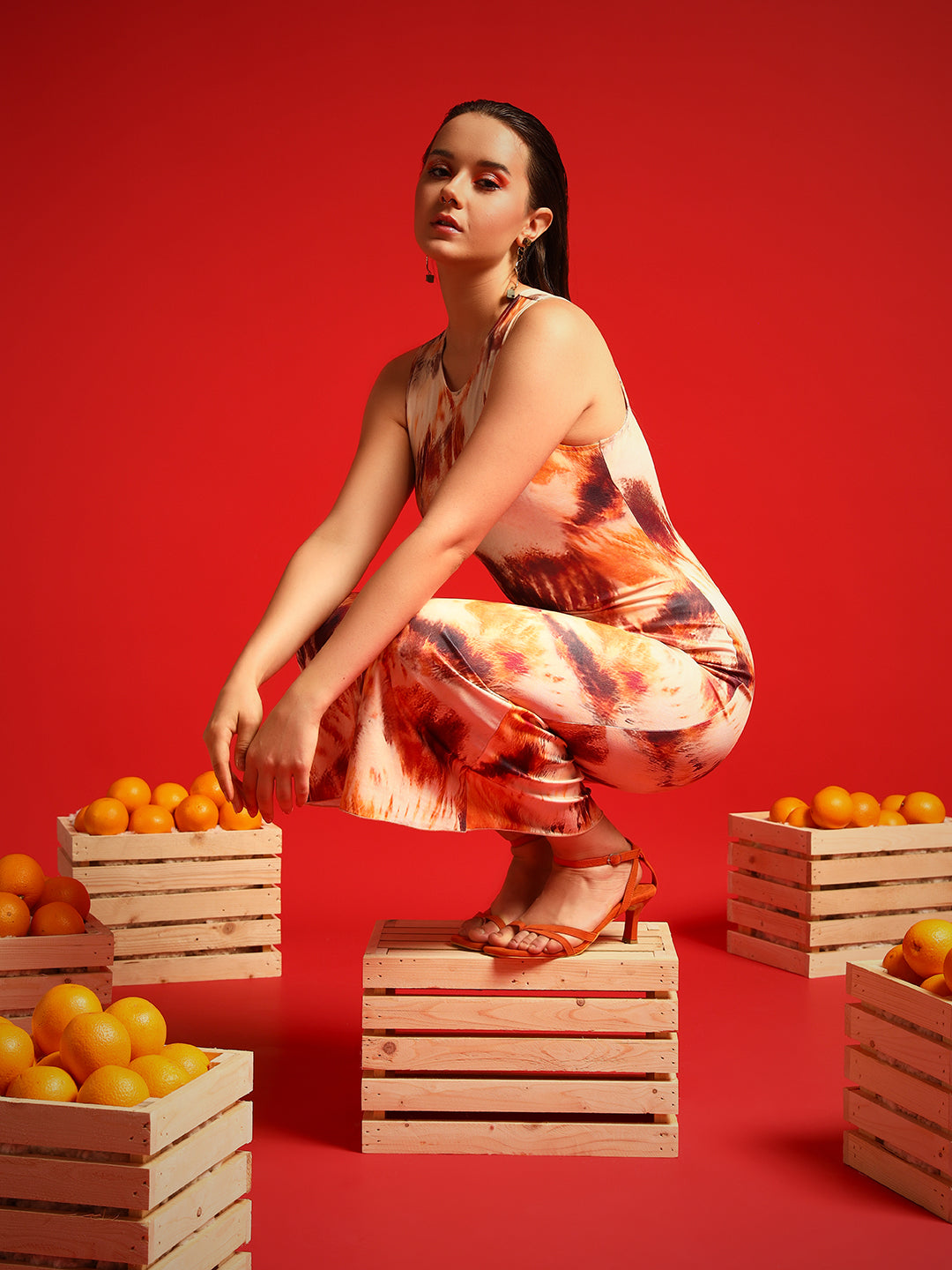 TANDUL Women Bodycon Orange Dress