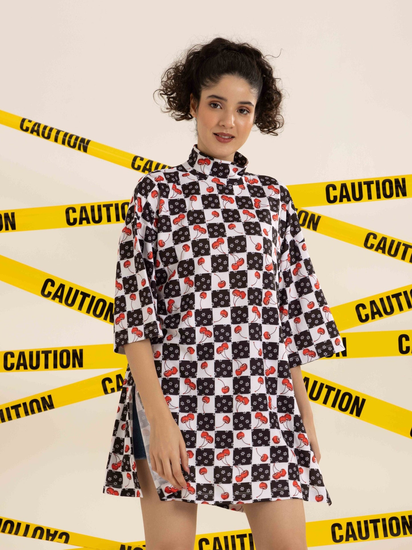 TANDUL Women Oversize Cherry Printed Tunic