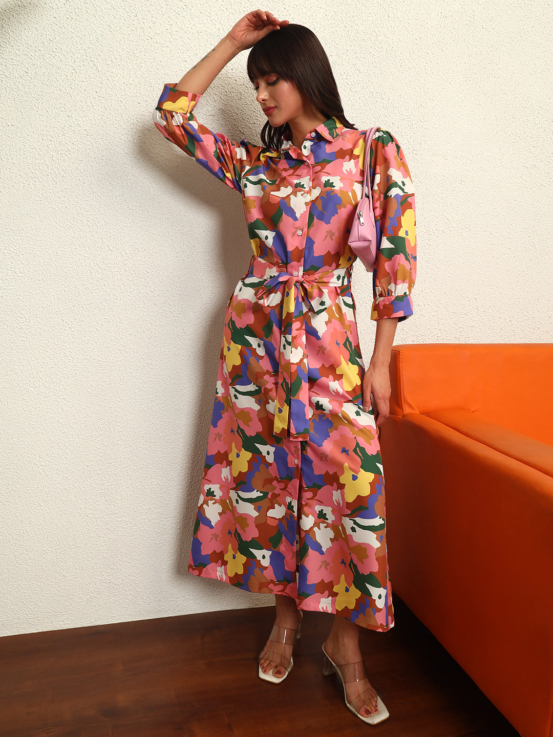 TANDUL Multicolor Floral Printed Long Dress