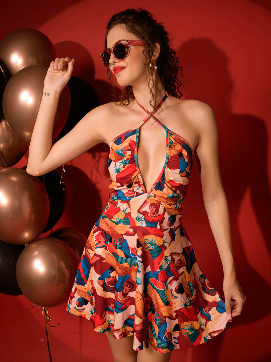 TANDUL Women Fit and Flare Multicolor Dress