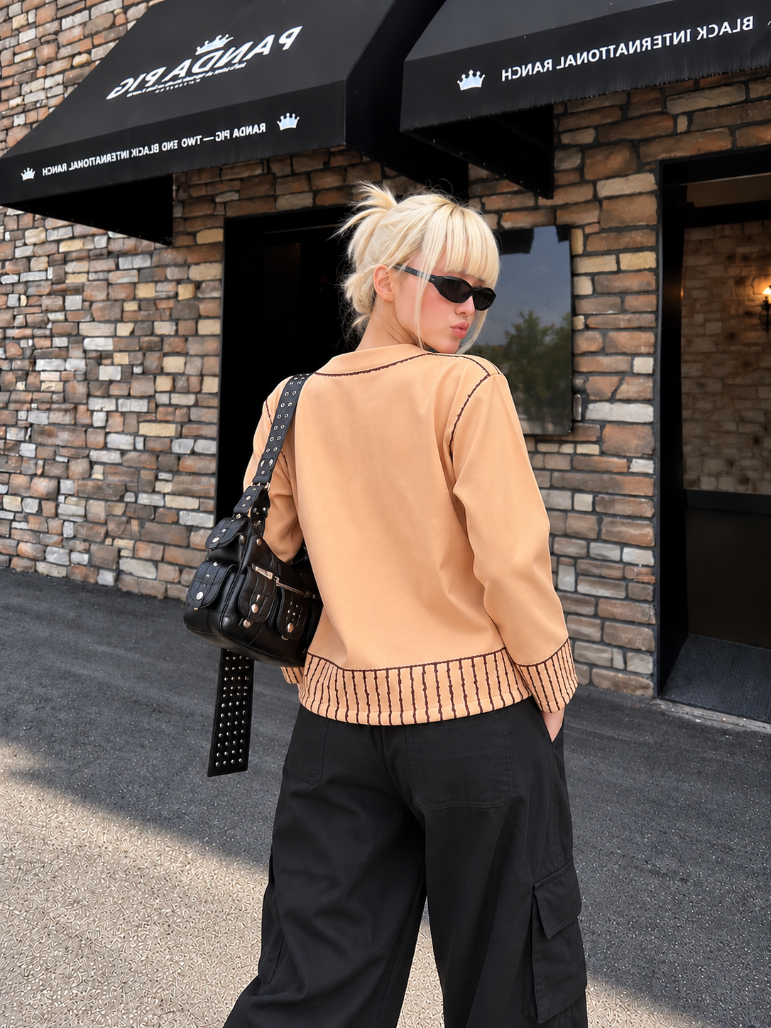 TANDUL Women Long Sleeve V-Neck Graphic Button-Up Jacket