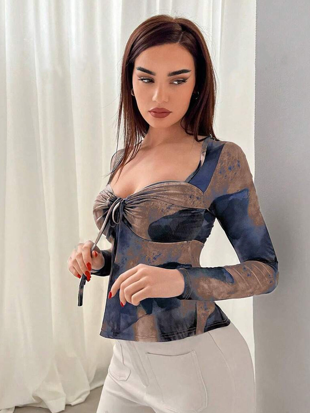 TANDUL Casual Regular Sleeves Printed Women Multicolor Top