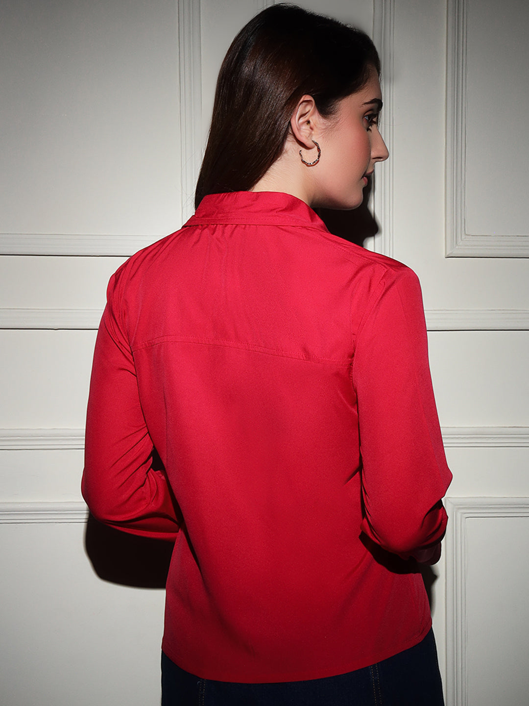 TANDUL Women Regular Fit Solid Spread Collar Casual Shirt