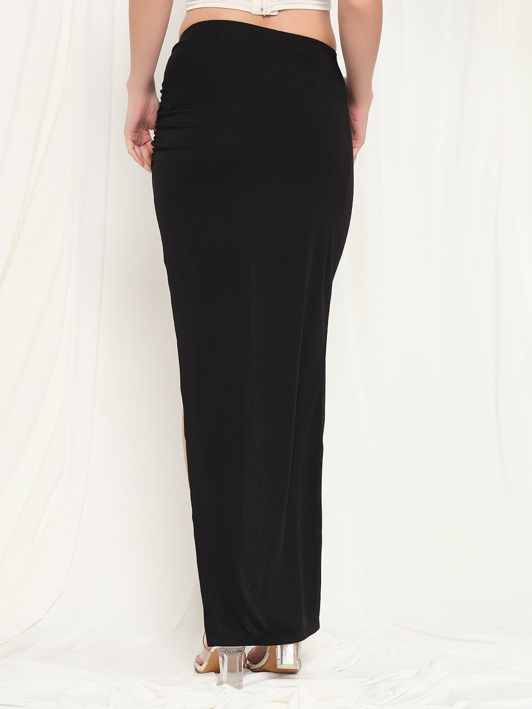 TANDUL Women Solid Straight Black Skirt