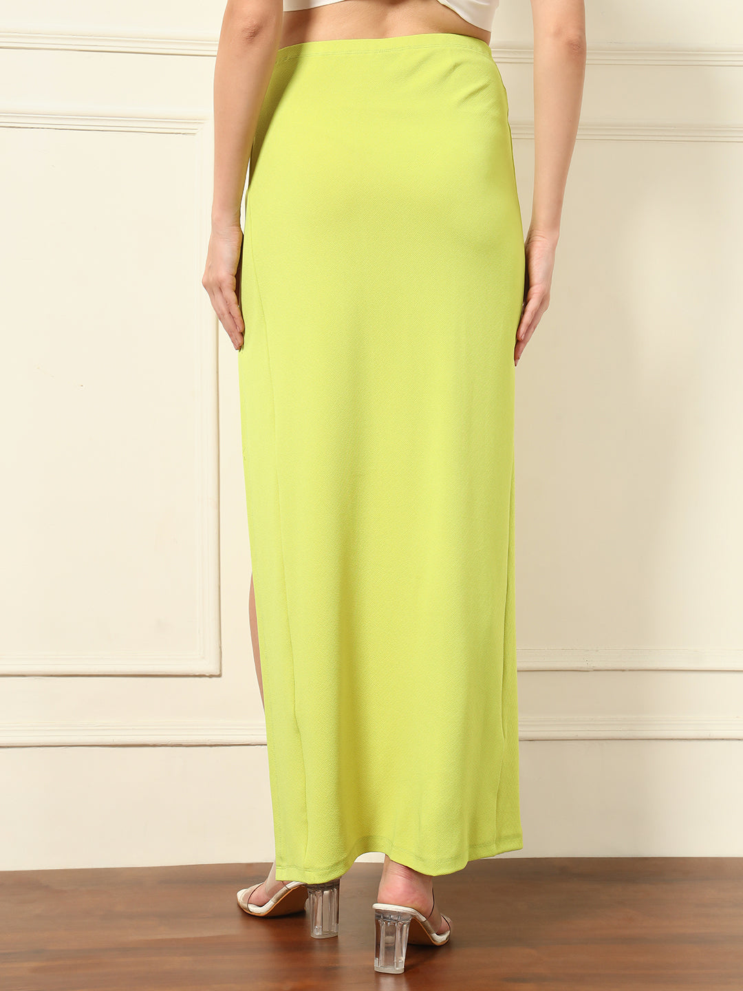TANDUL Women Neon Green Long Skirt