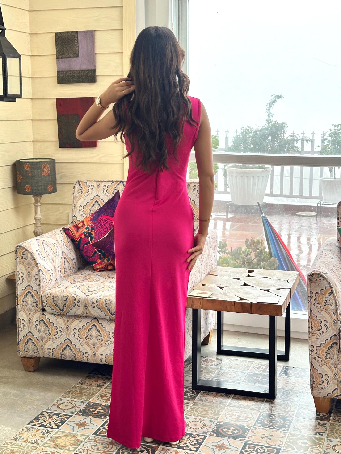 TANDUL Women Charming Pink and White Dress