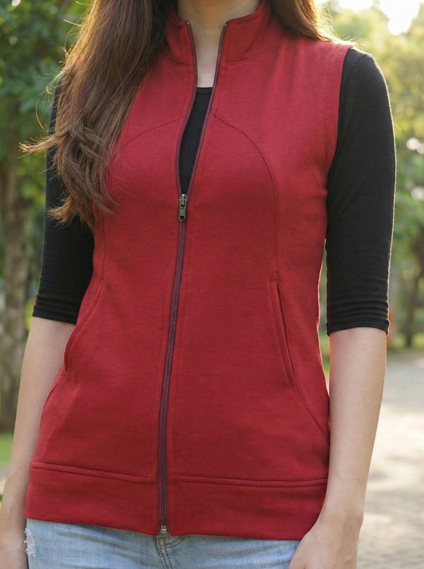 TANDUL Sleeveless Solid Women Jacket