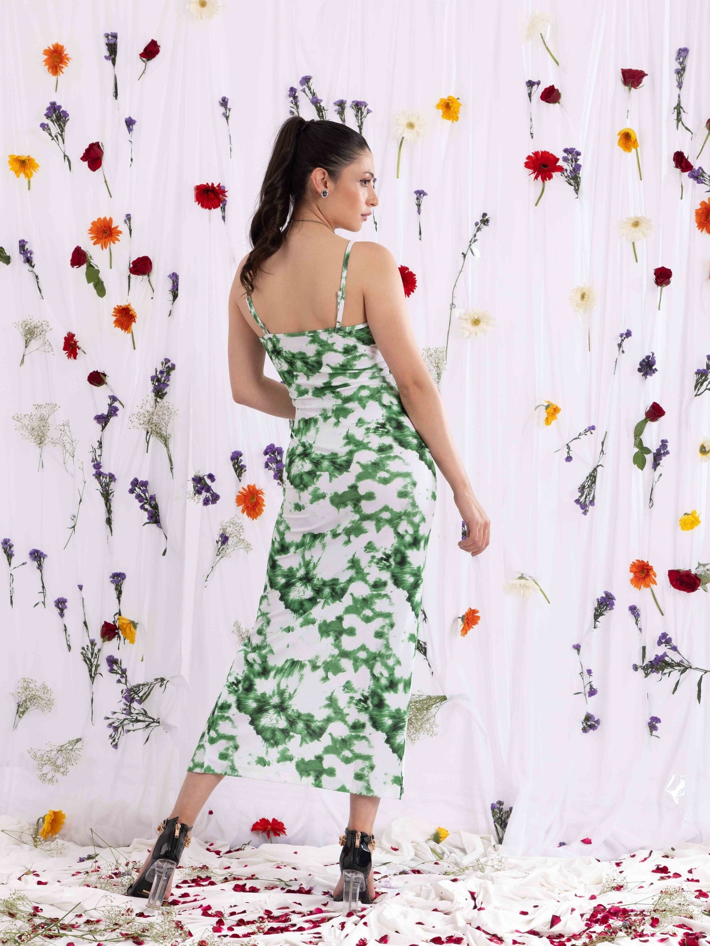 TANDUL Women Green Tie-dye Dress