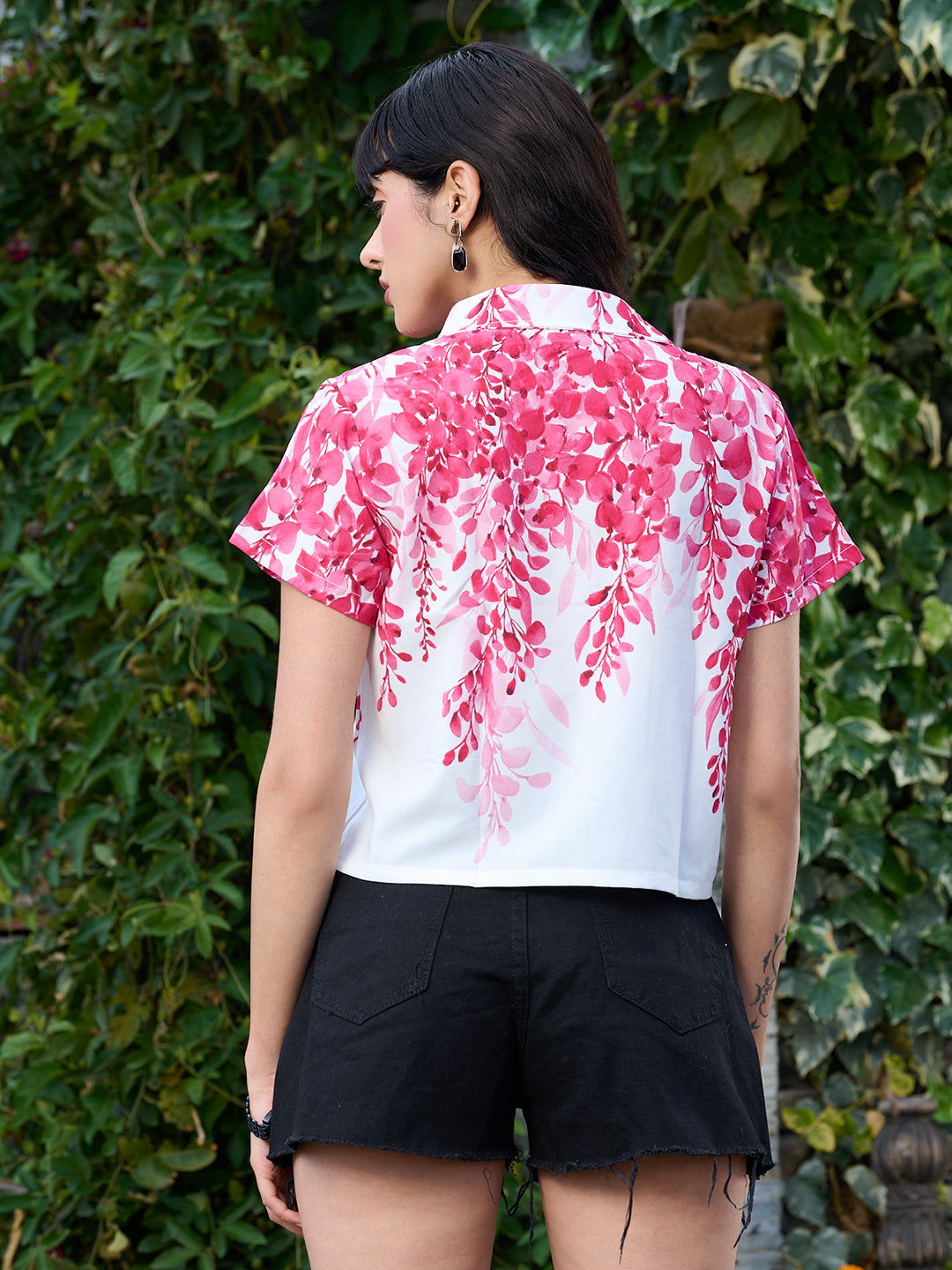 TANDUL Women Pink Printed Crop Shirt