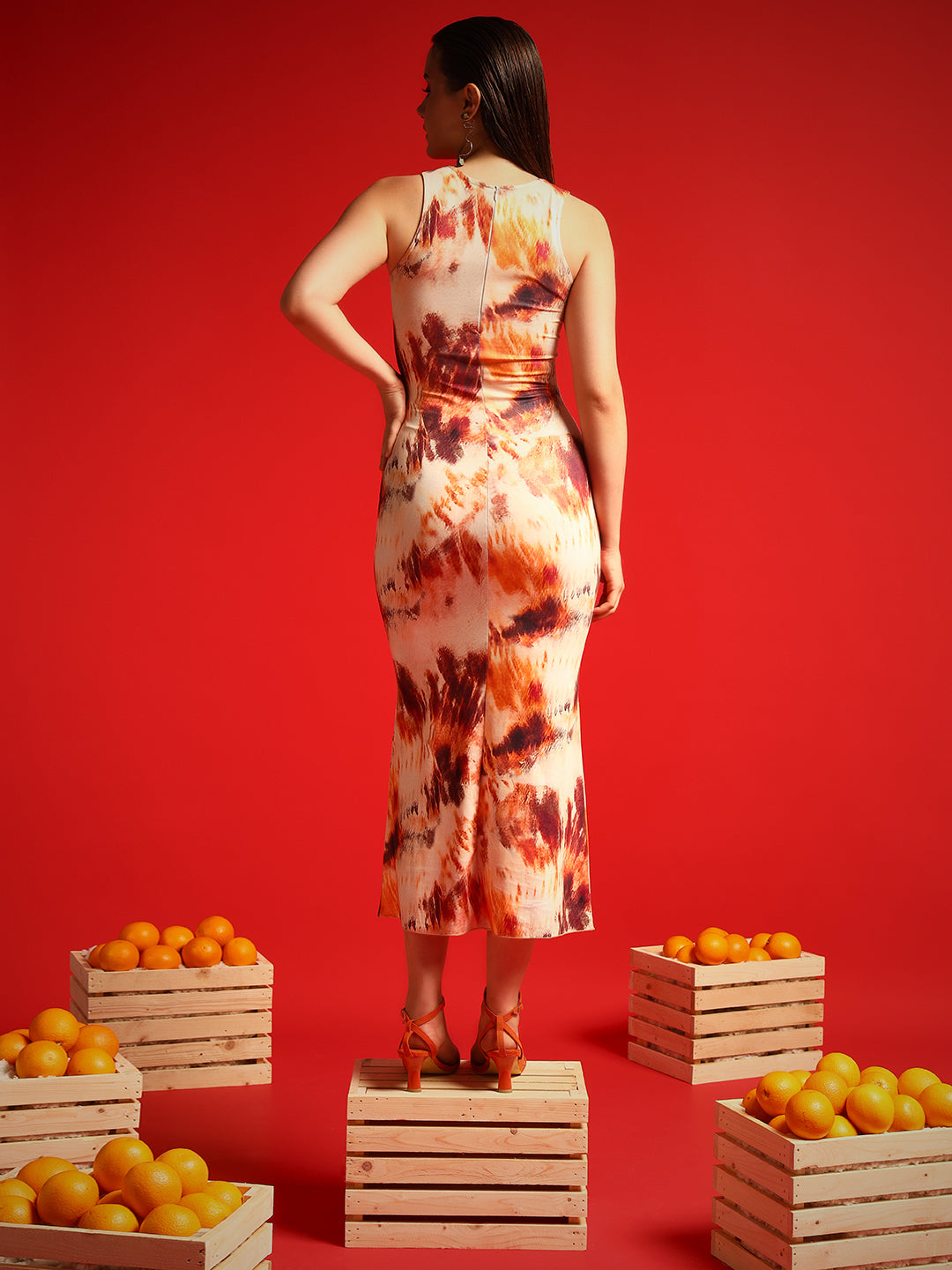 TANDUL Women Bodycon Orange Dress