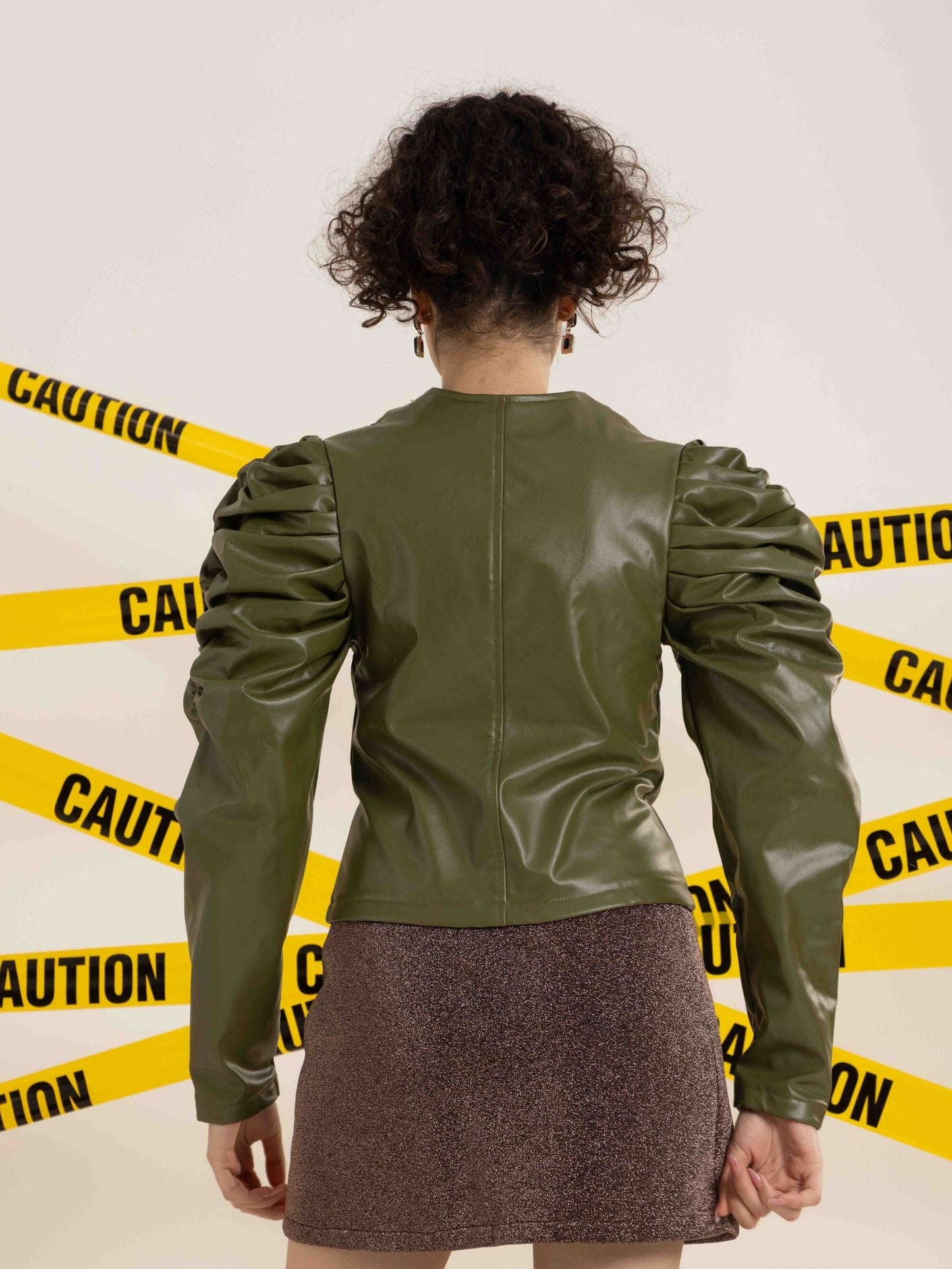 TANDUL Women Solid Olive Green Jacket