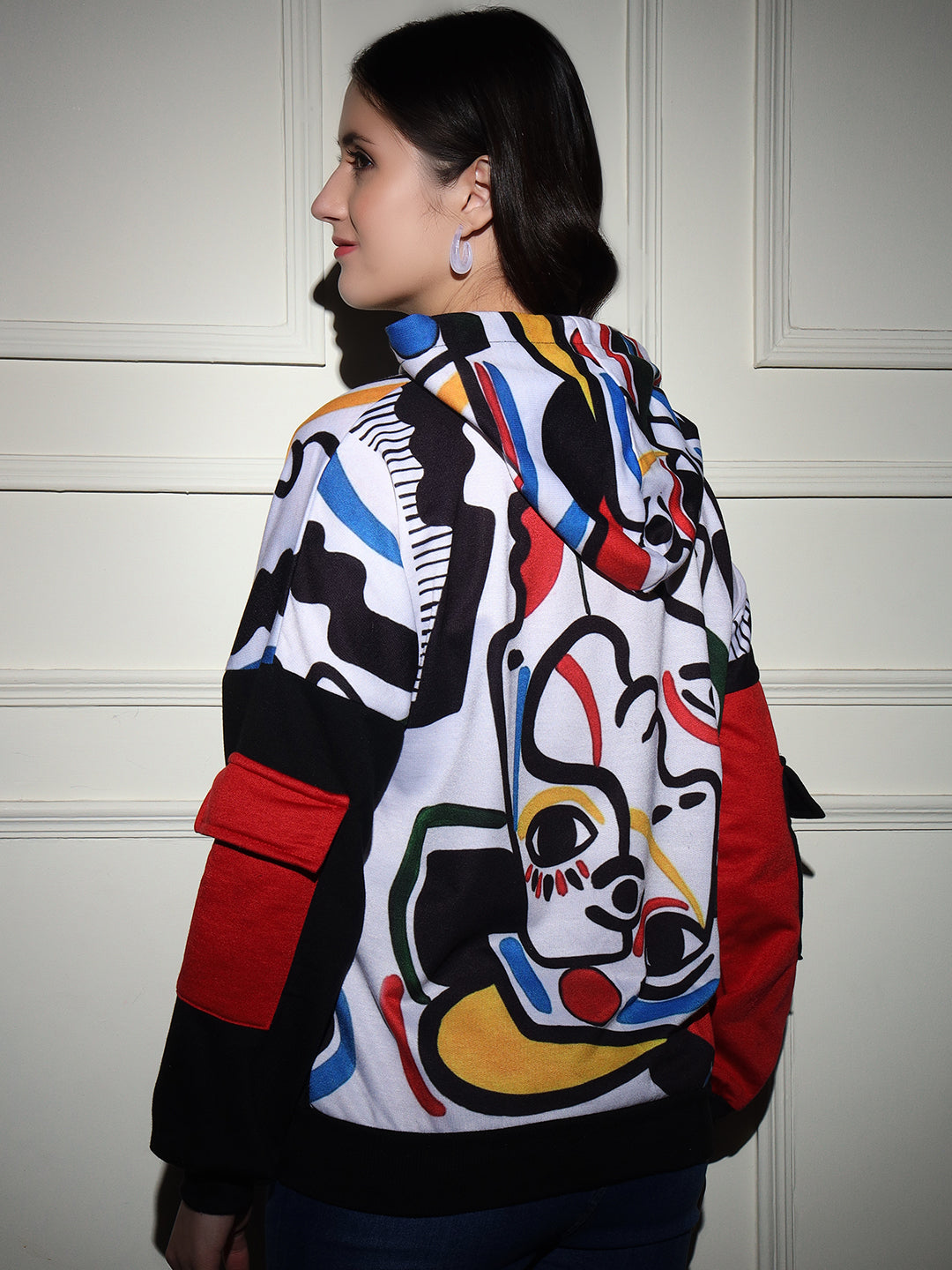 TANDUL Women Full Sleeve Printed Hooded Sweatshirt