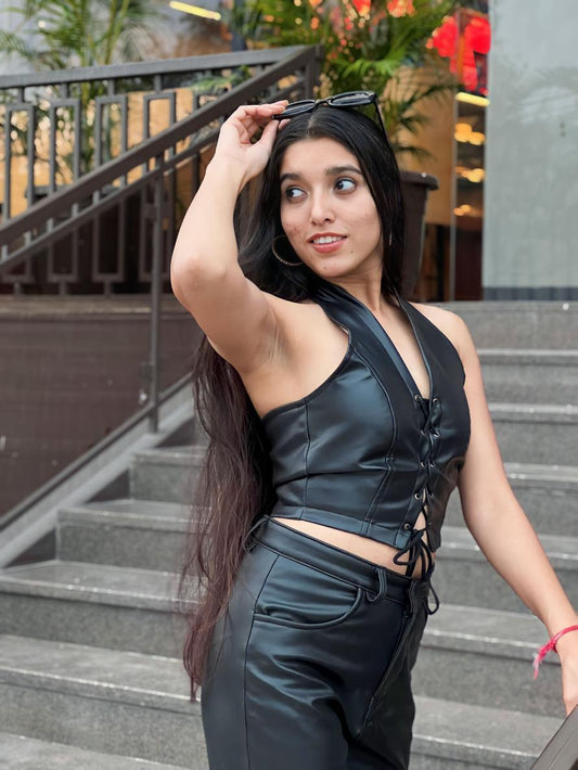 MAZIE Casual Sleeveless Solid Women Black Top