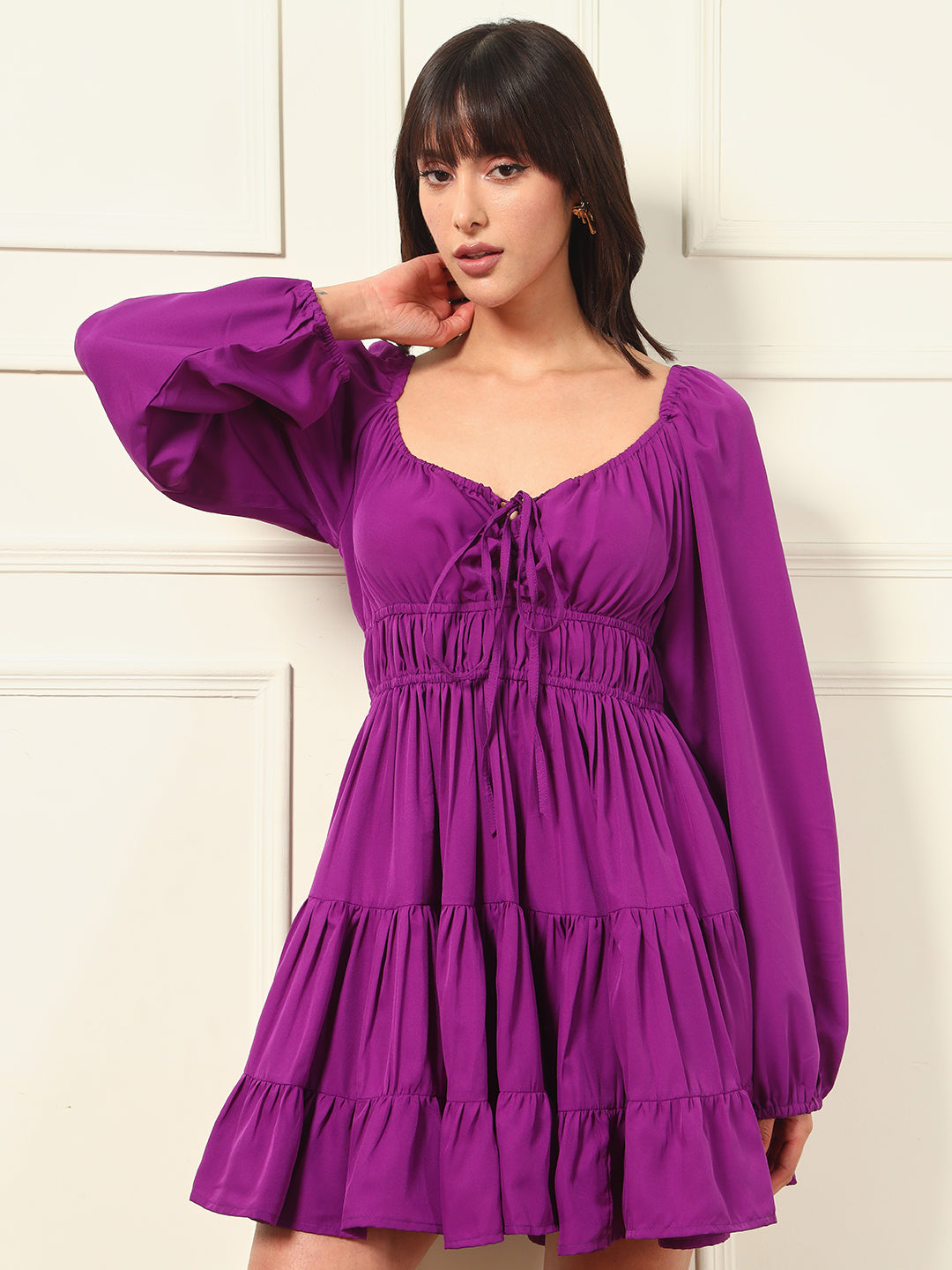 TANDUL Women Purple Flared Dress