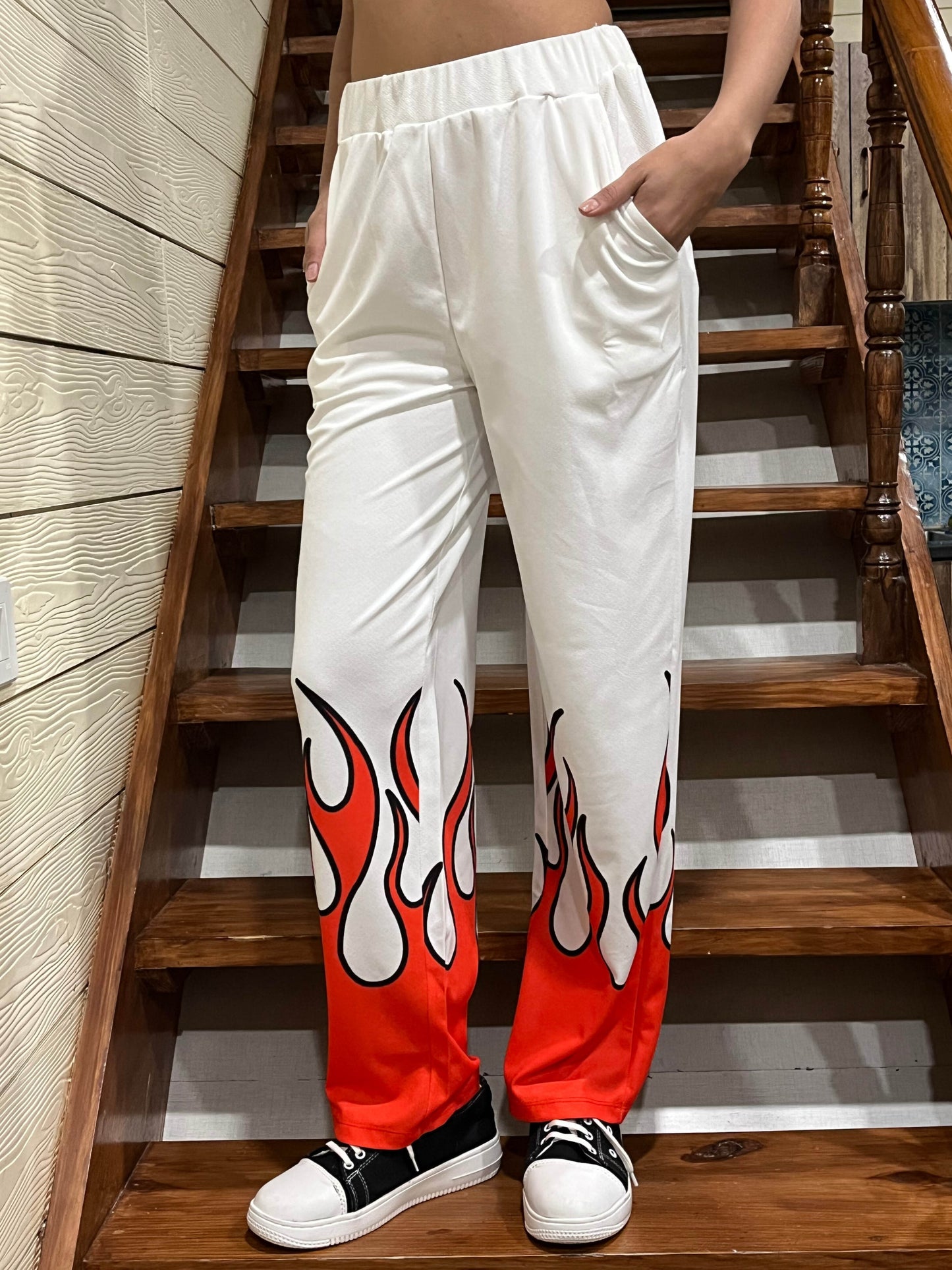TANDUL Women Striking Flame-Emblazoned Trouser