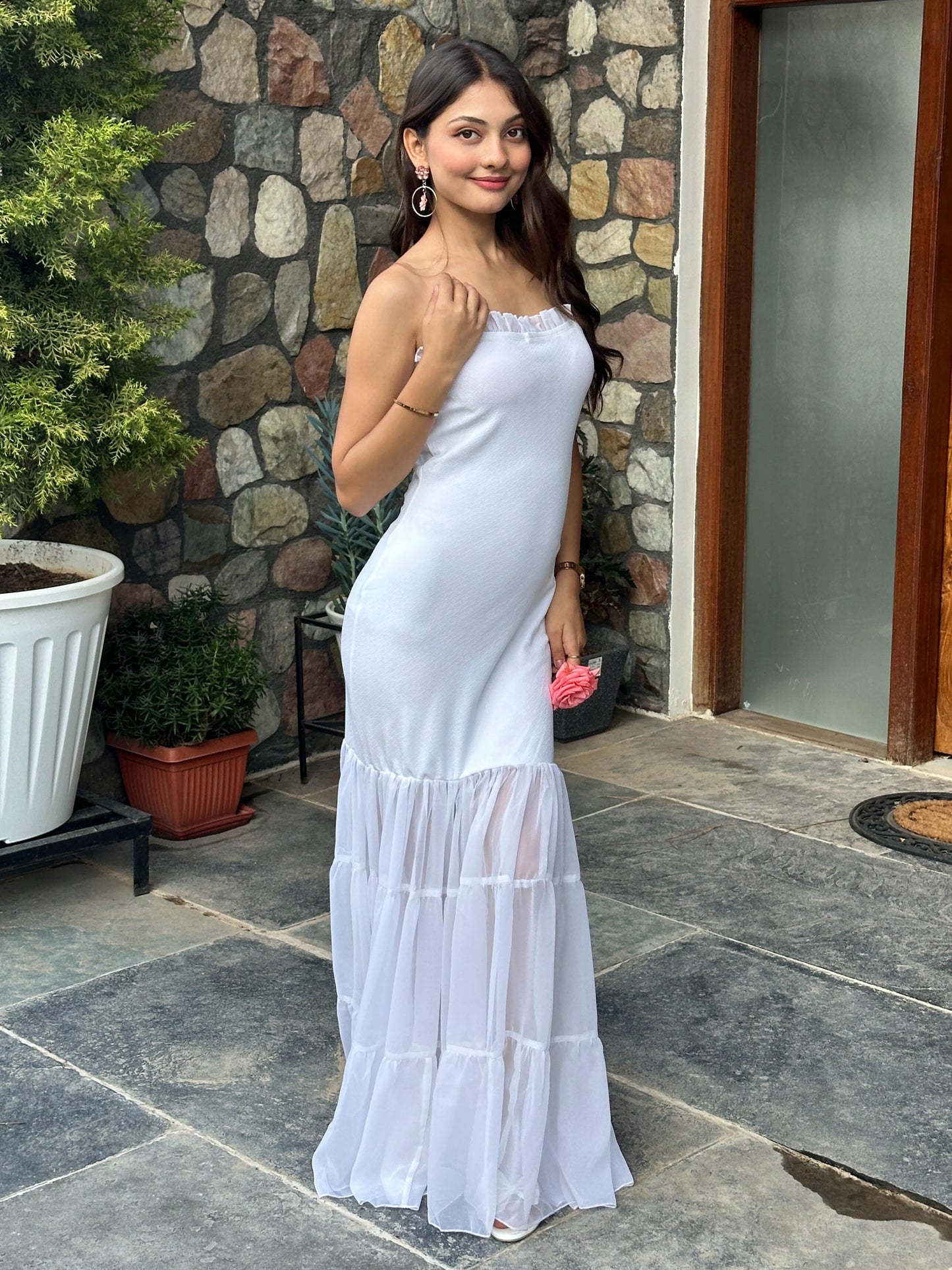 TANDUL Women Stunning White Dress