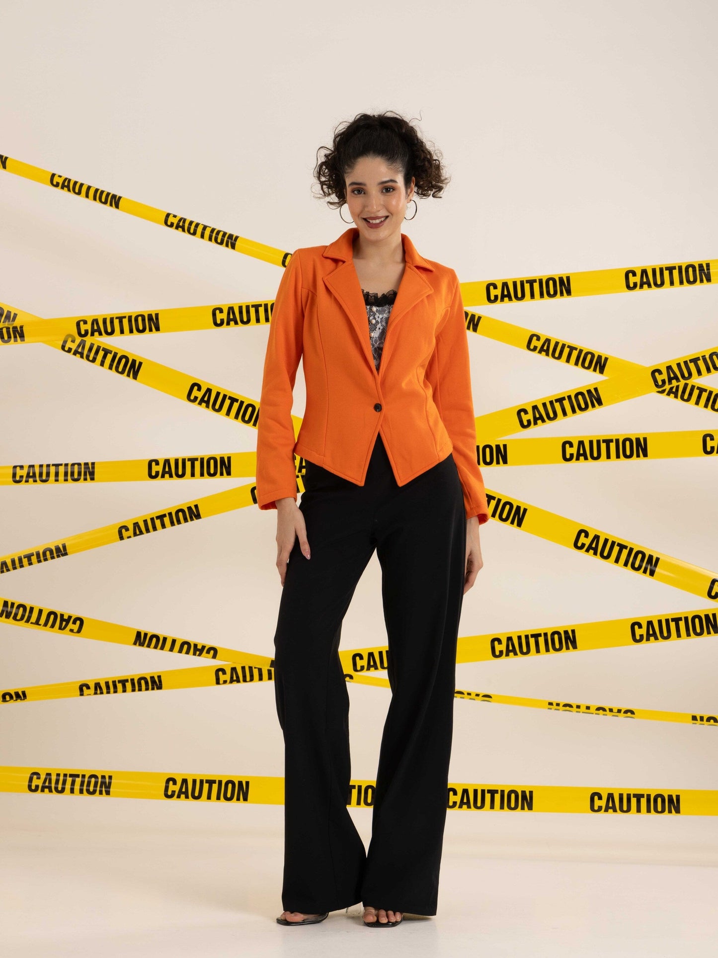 TANDUL Women Solid Orange Color Blazer