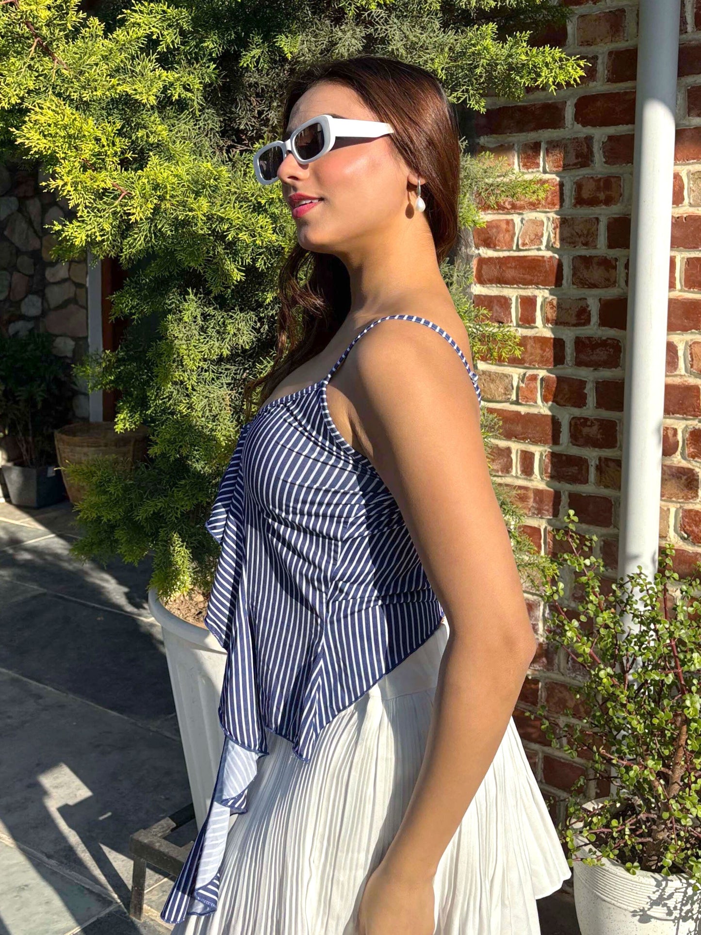 TANDUL Women Stylish Blue Striped Top