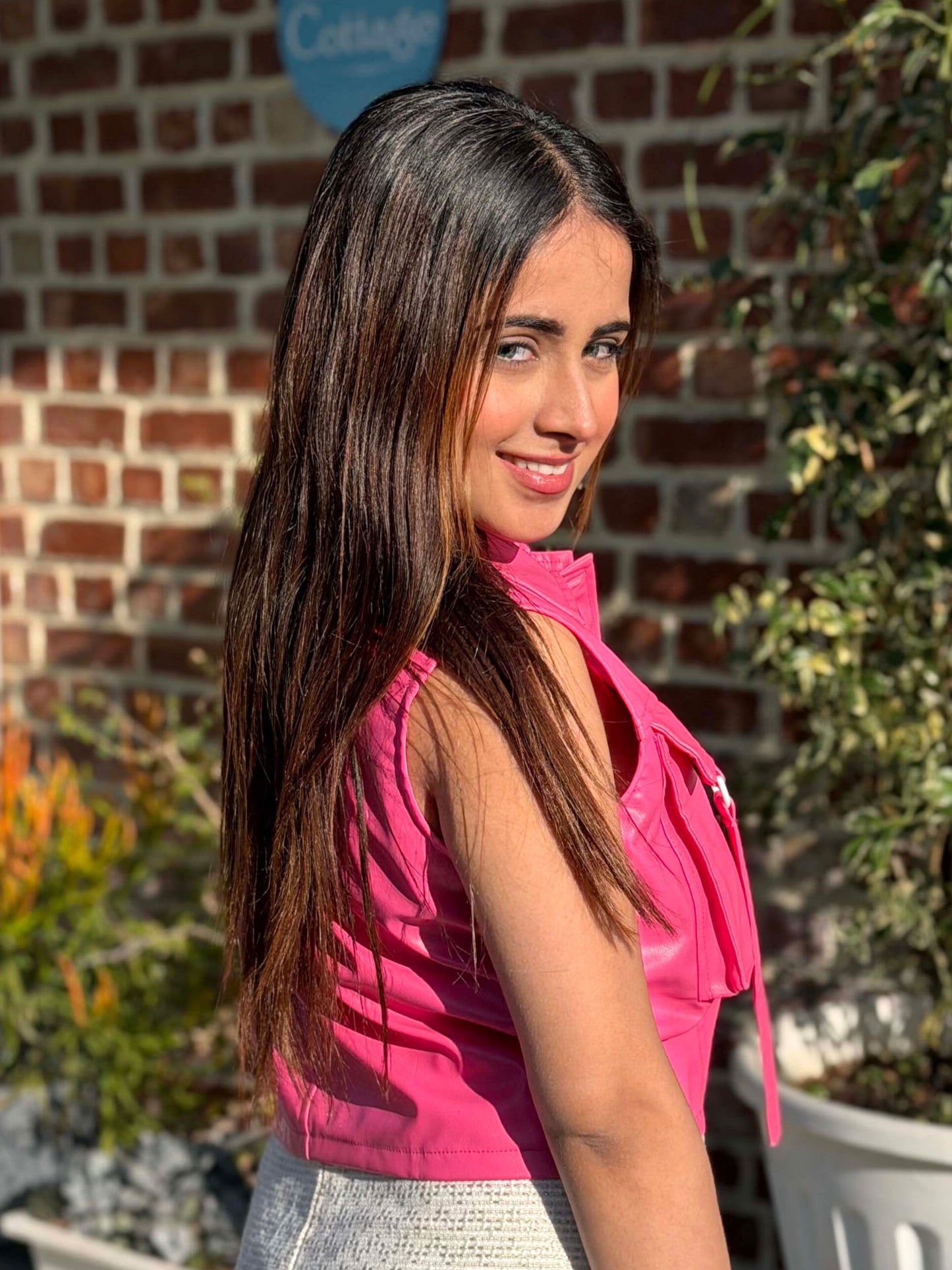 TANDUL Women Pink Leather Jacket