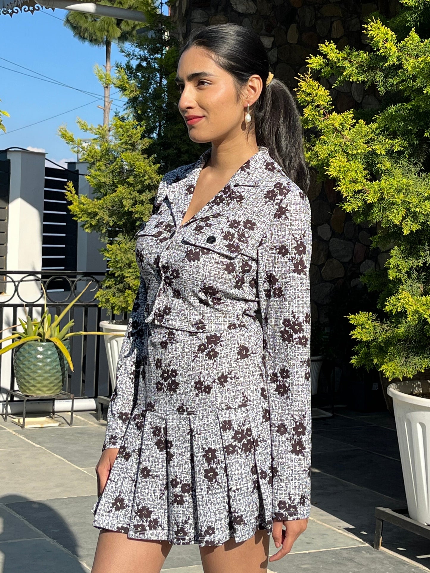 TANDUL Women Stunning Black and White Printed Co-ord Set