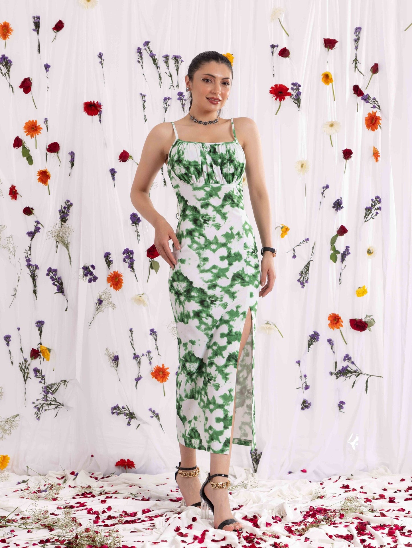 TANDUL Women Green Tie-dye Dress