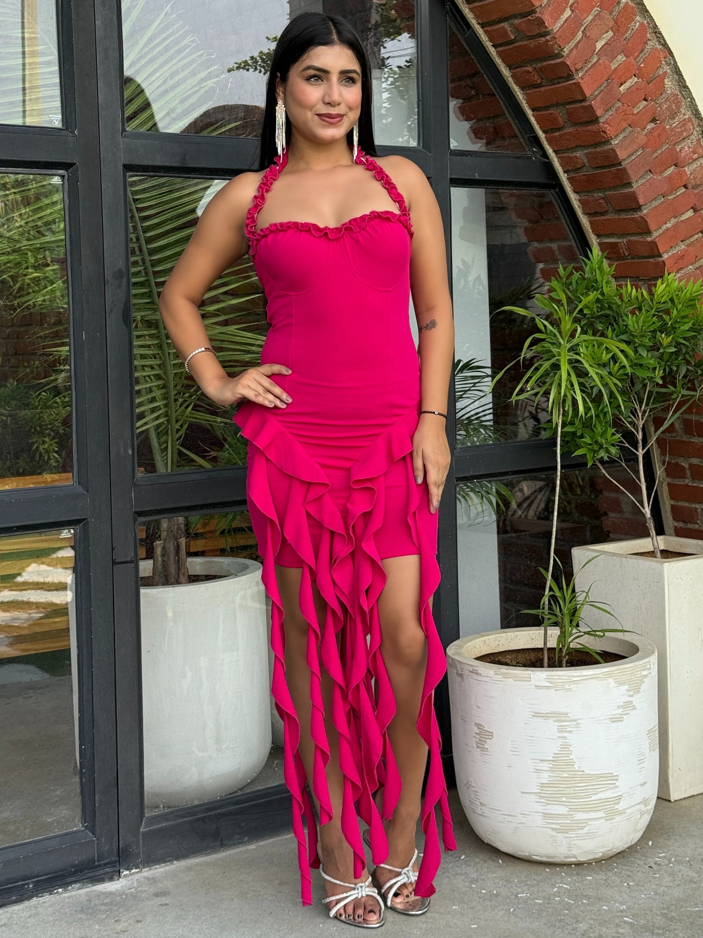 TANDUL Women Fuchsia Pink Dress