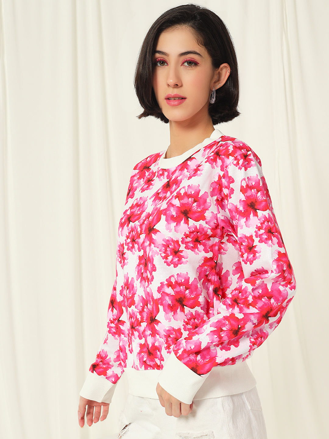 TANDUL Women Full Sleeve Floral Print Sweatshirt