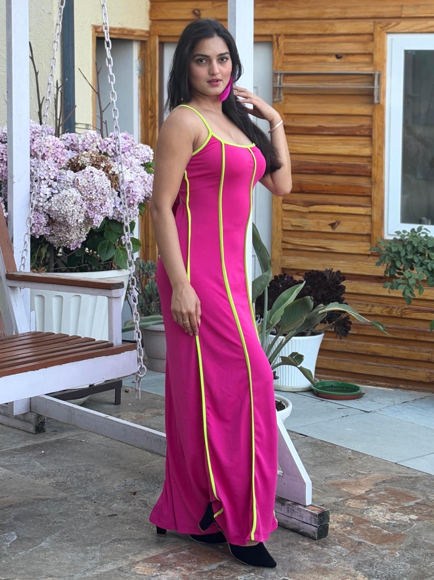 TANDUL Women Stunning Fuchsia Pink Dress