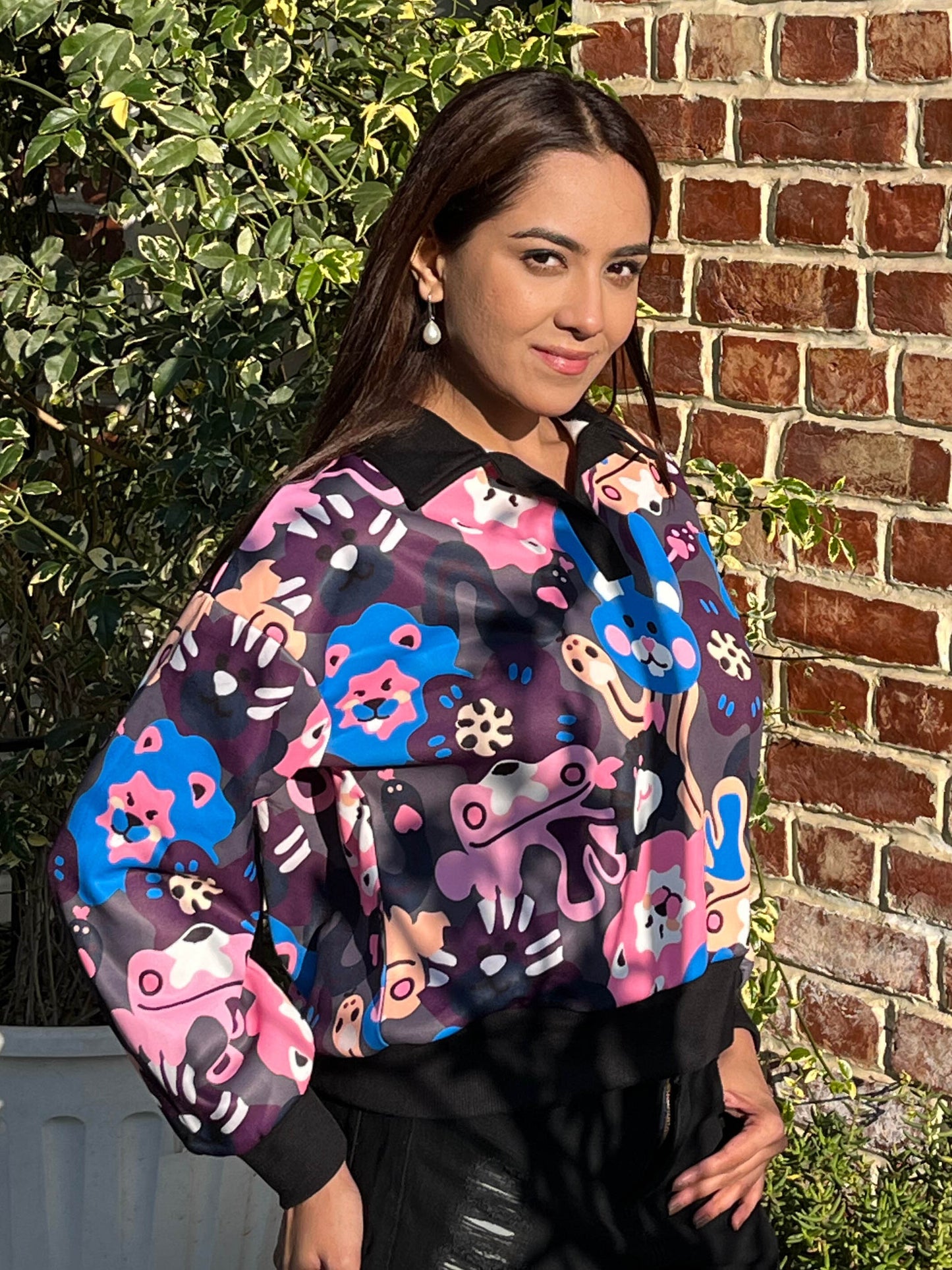 TANDUL Women Vibrant Multicolor Printed Sweatshirt