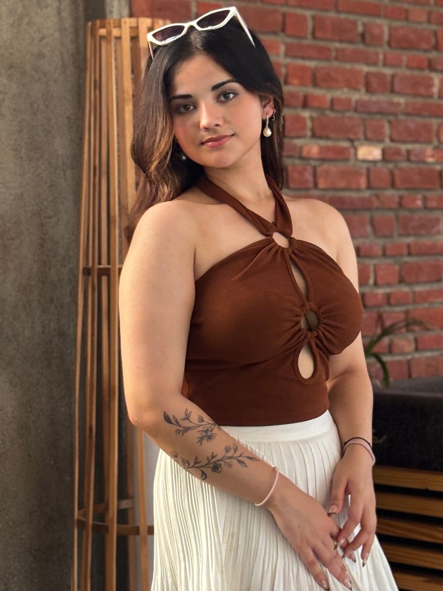 TANDUL Women Chic Brown Top