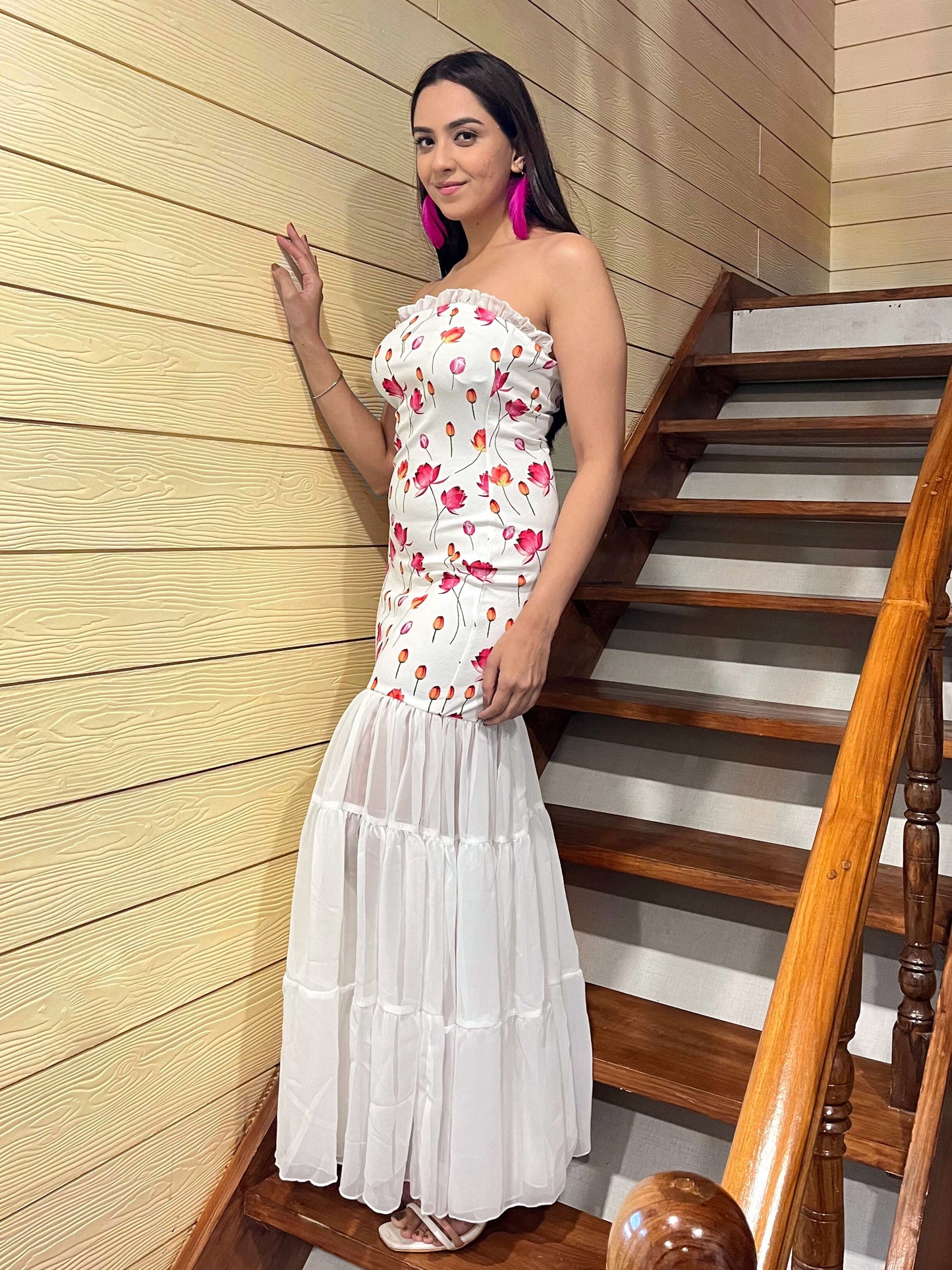 TANDUL Women Pink Flower Printed Dress