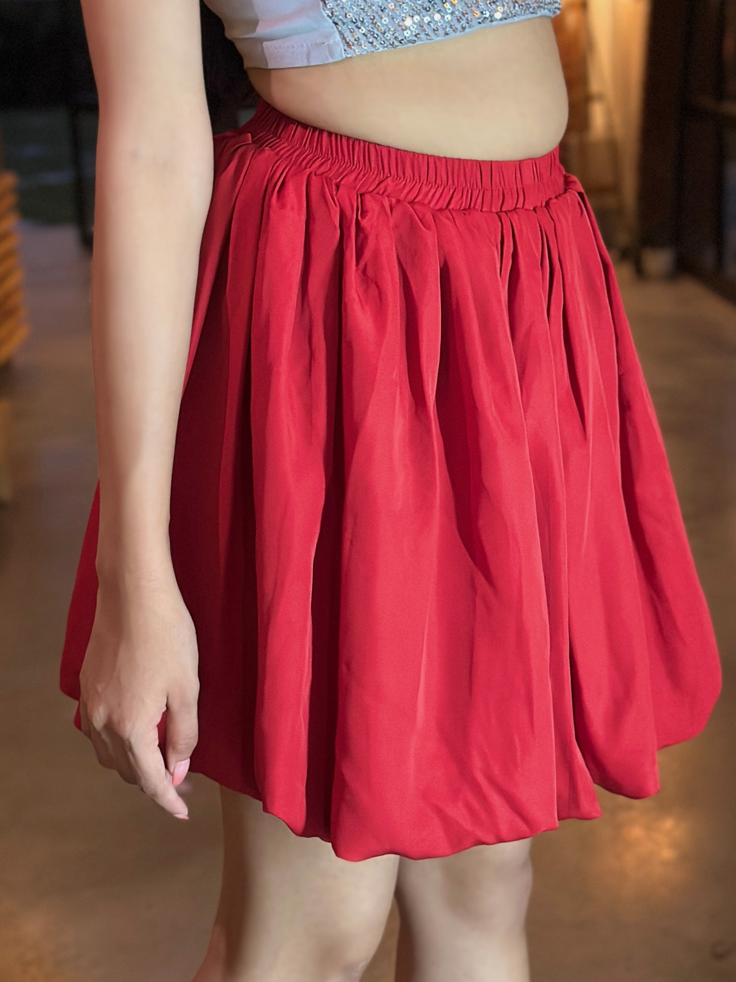 TANDUL Women Red Balloon Skirt