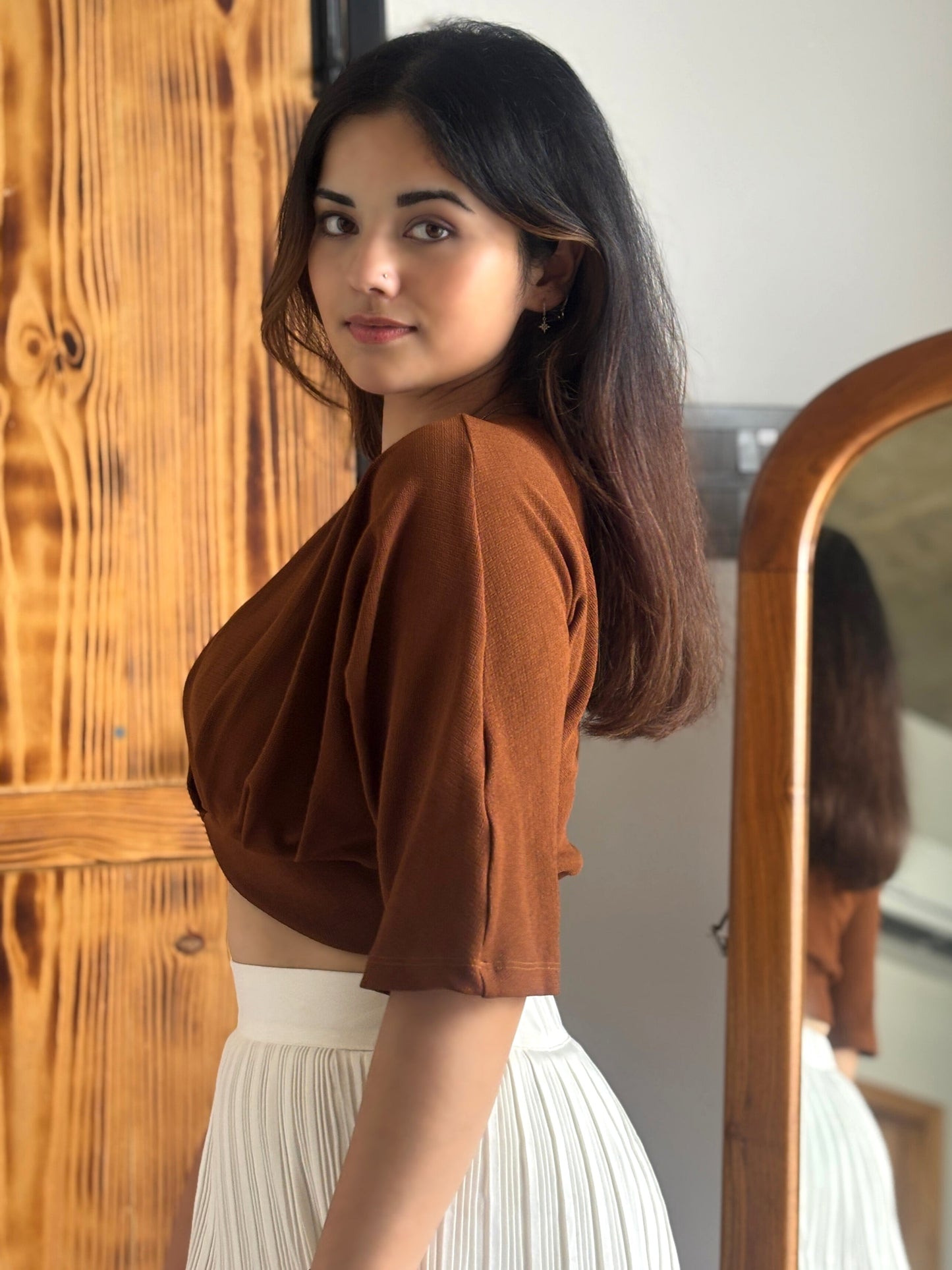 TANDUL Women Chic Brown Top