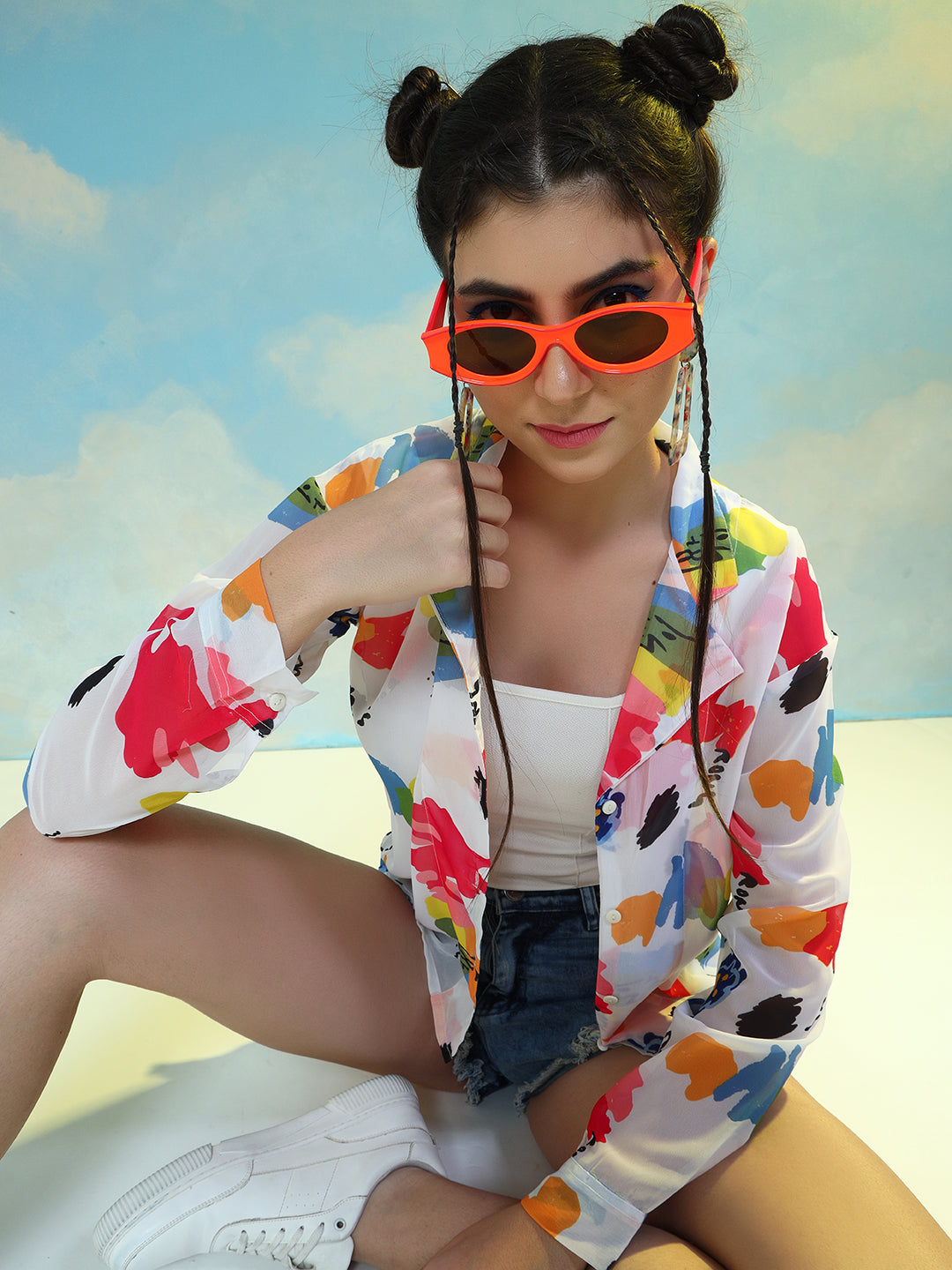 TANDUL Women Regular Fit Printed Lapel Collar Casual Shirt