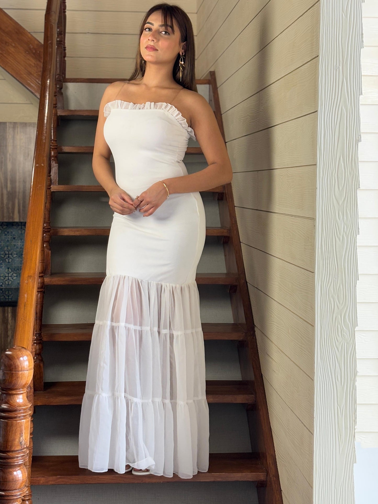 TANDUL Women Stunning White Dress