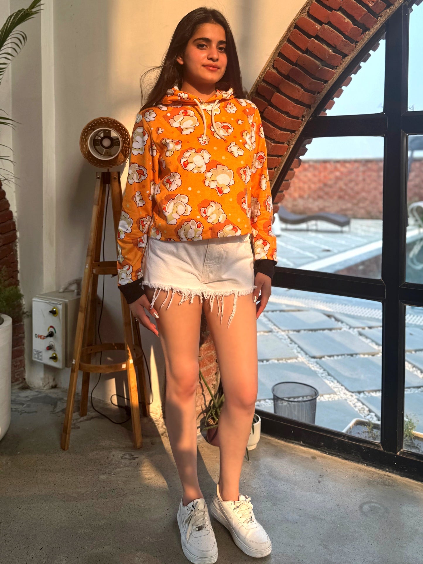 TANDUL Women Yellow Printed Hoodie