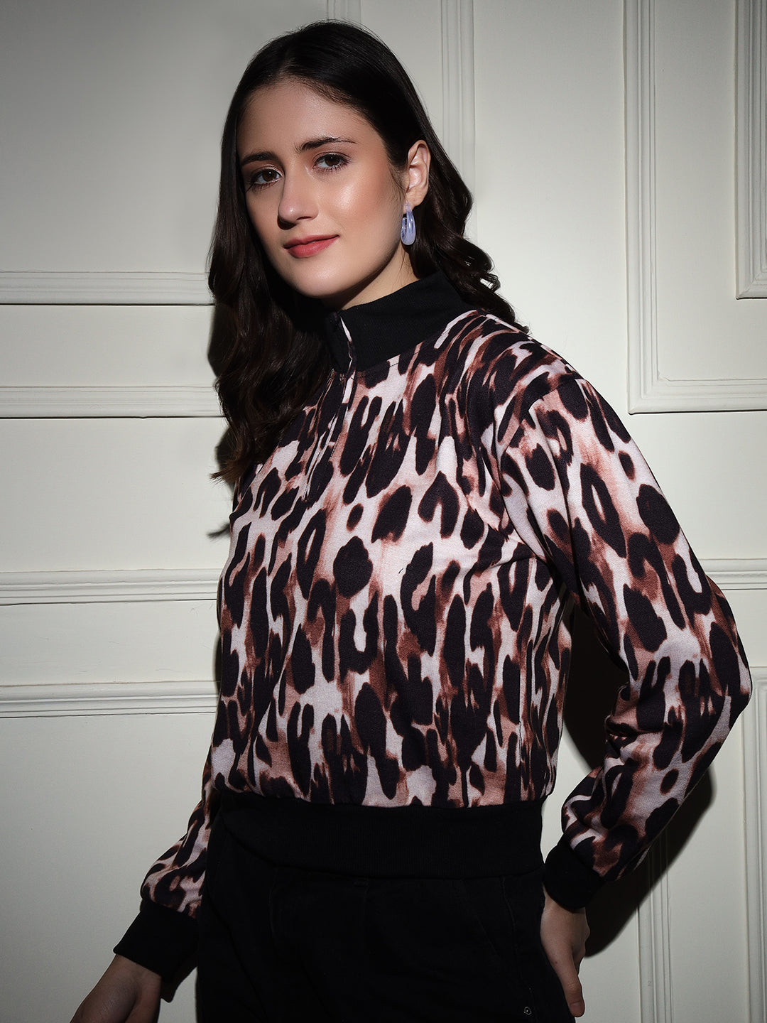 TANDUL Women Full Sleeve Animal Print Sweatshirt