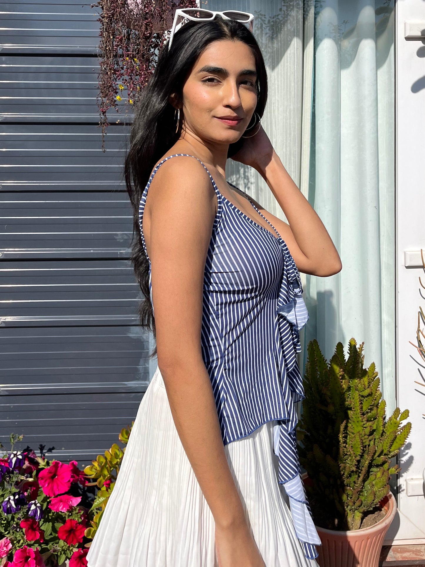 TANDUL Women Stylish Blue Striped Top