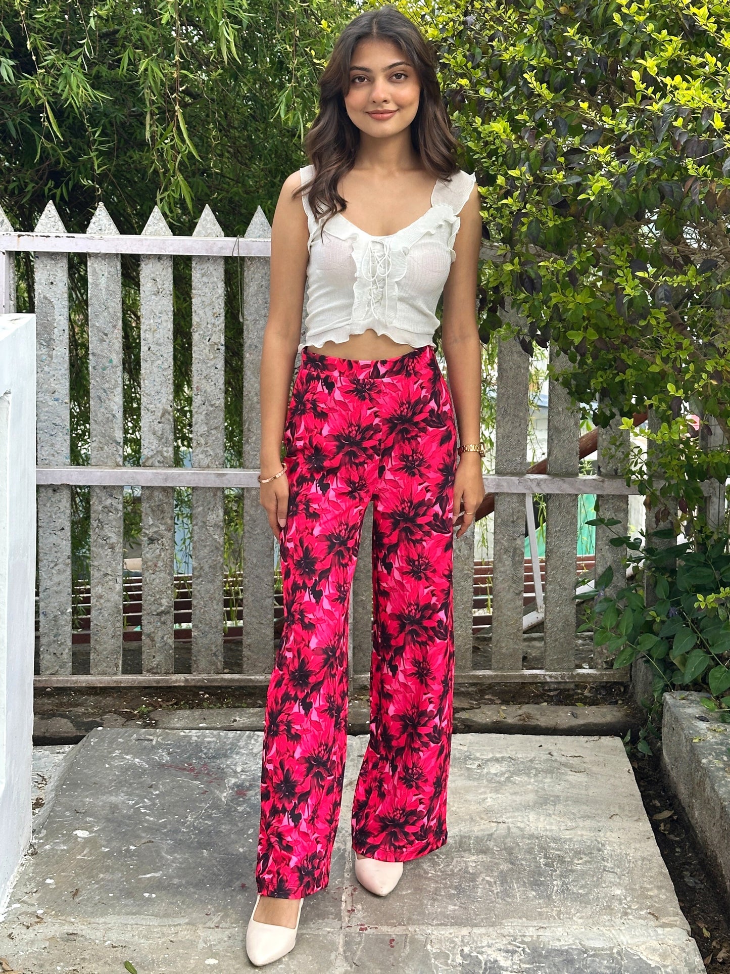 TANDUL Women Pink Floral Printed Trouser