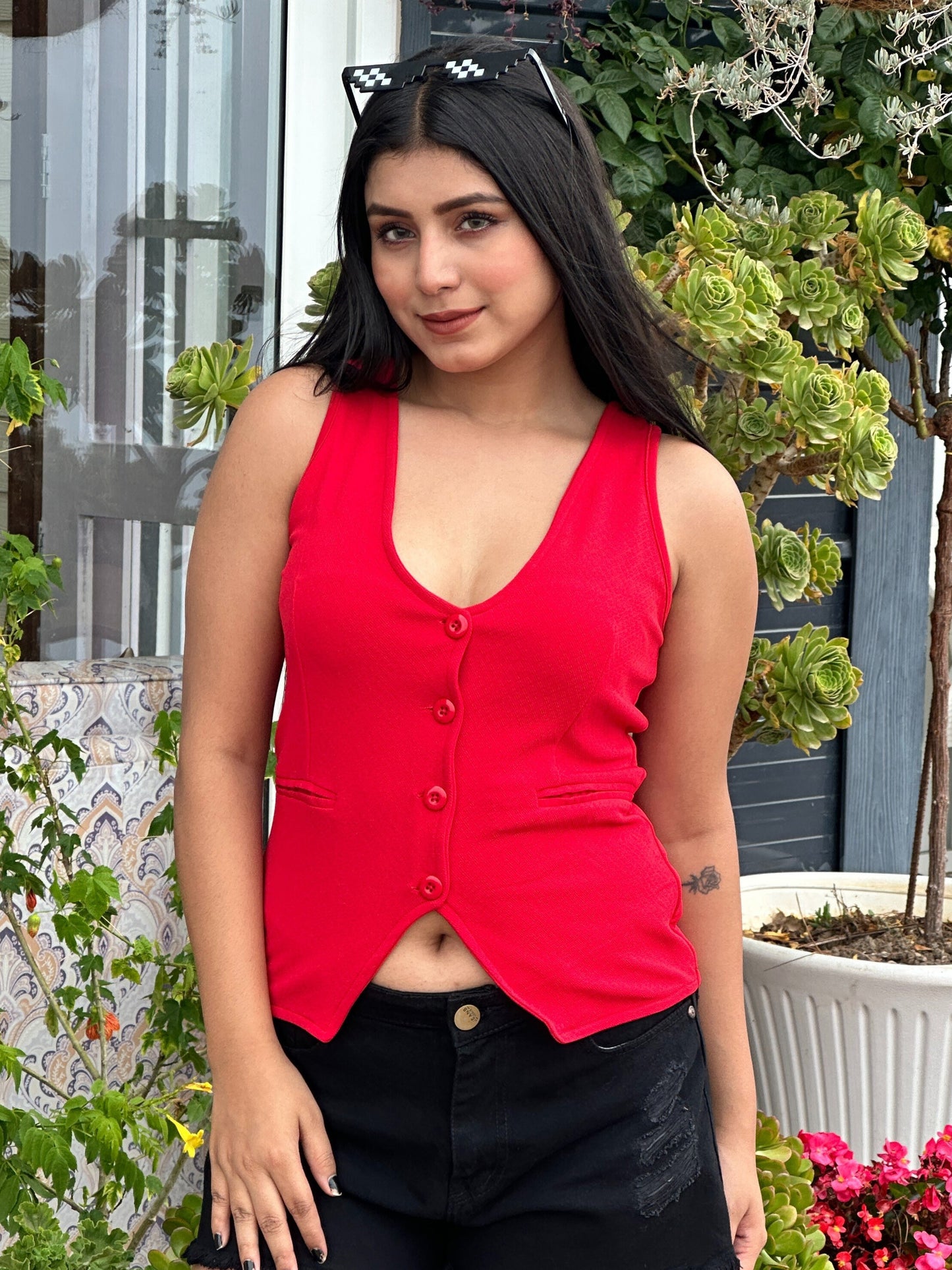 TANDUL Women Stylish Red Waistcoat