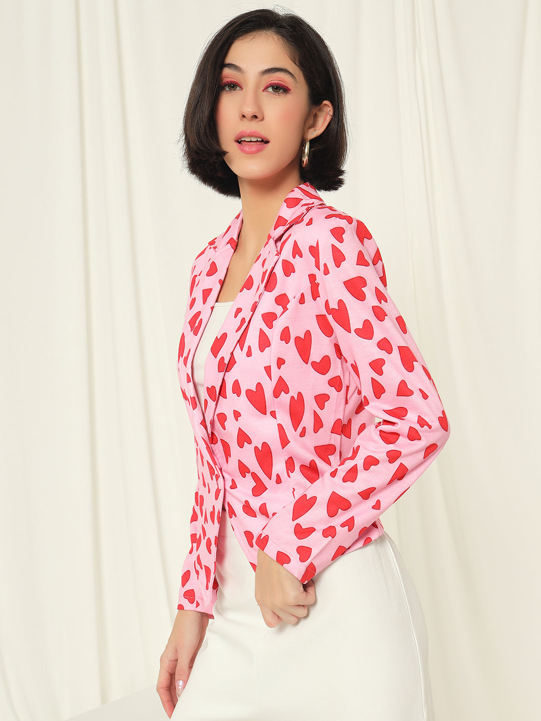 TANDUL Fleece Printed Coat For Women