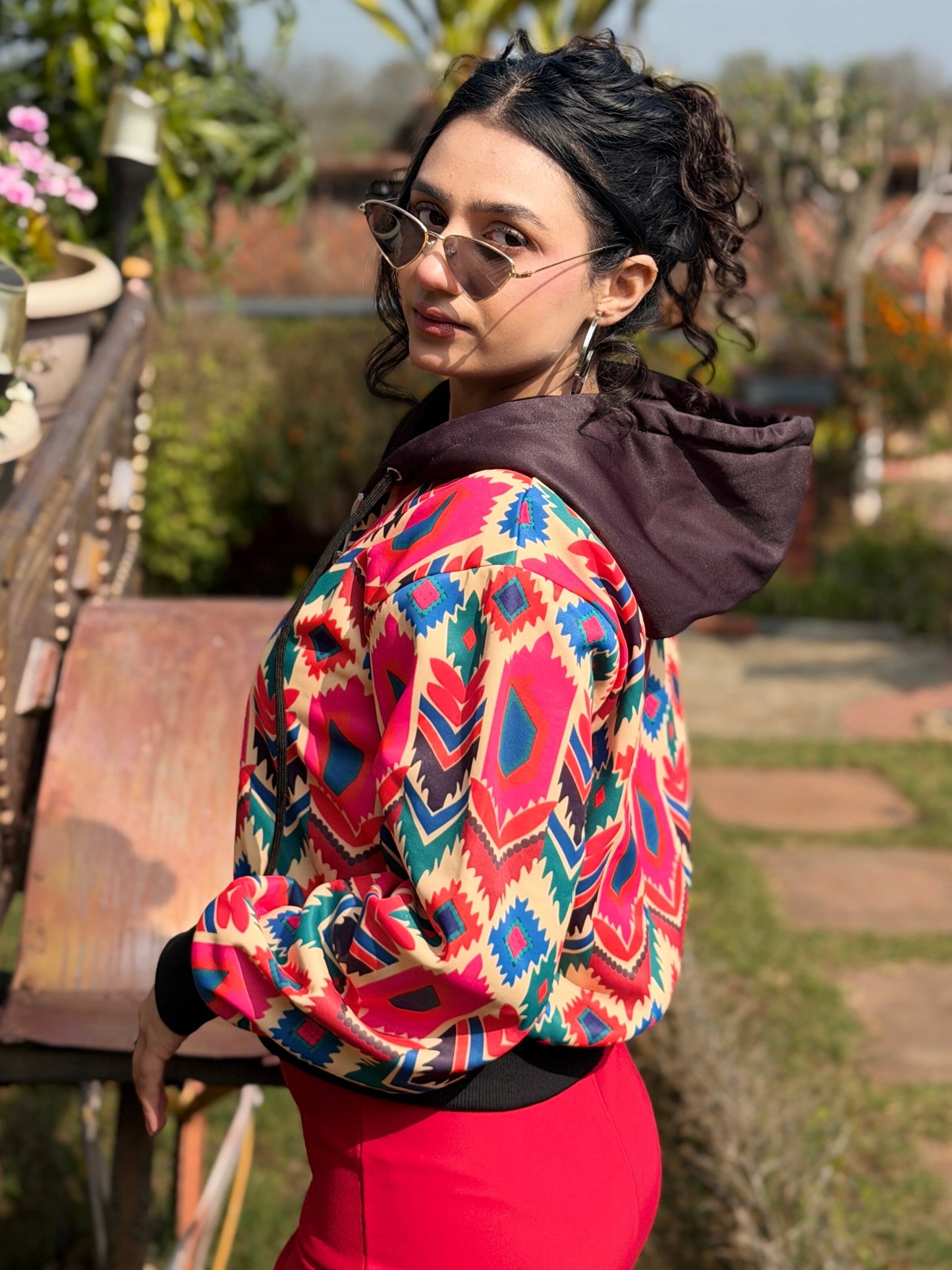 TANDUL Women Multicolor Printed Jacket with Hood