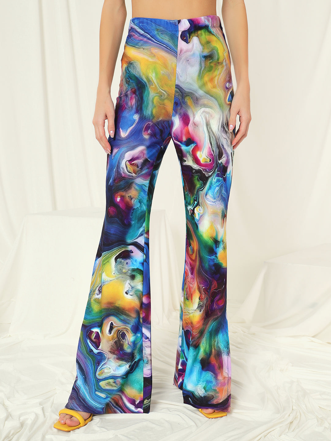 TANDUL Women Regular Fit Multicolor Lycra Blend Trousers