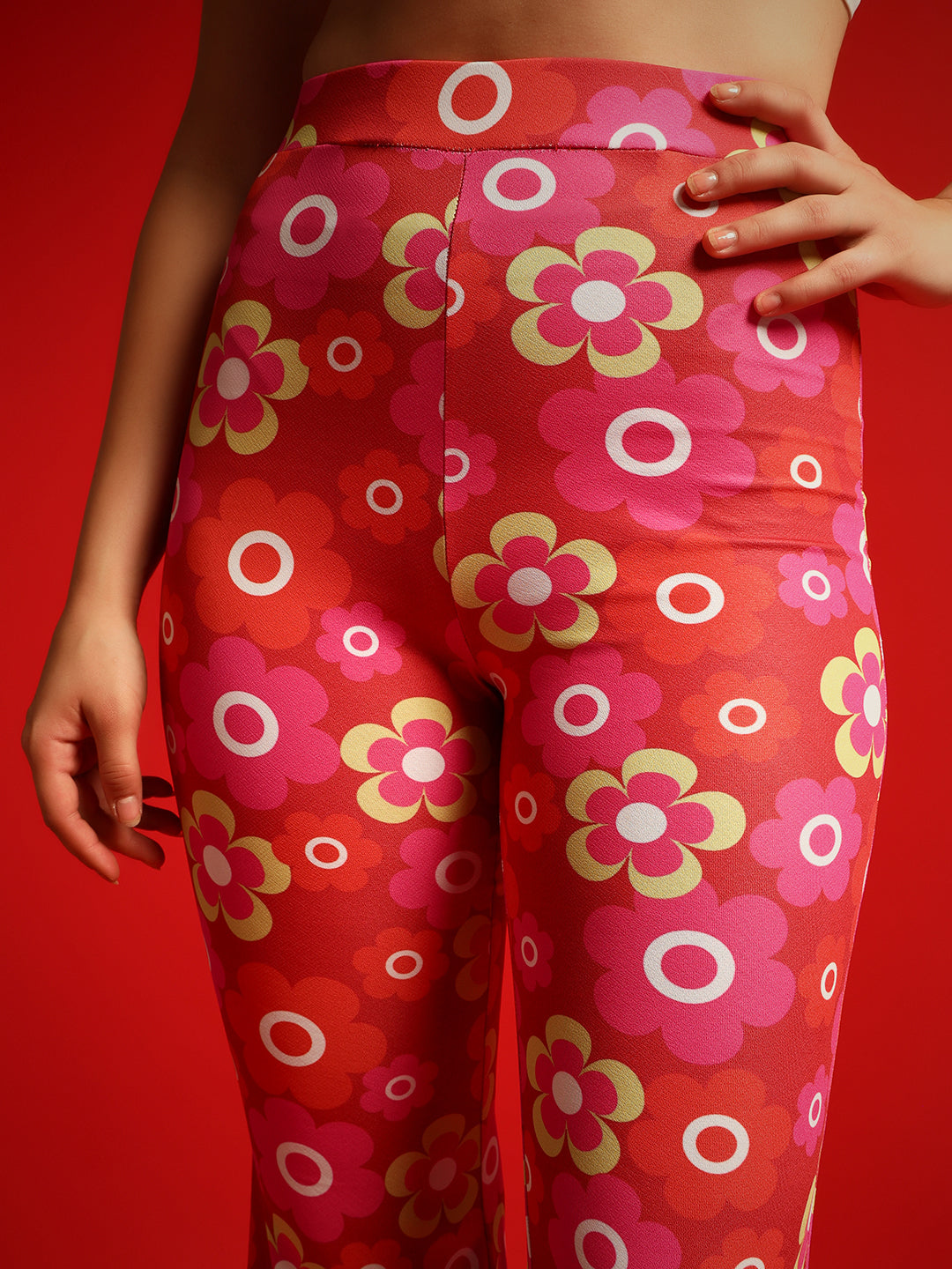 TANDUL Women Regular Fit Red Lycra Blend Trousers