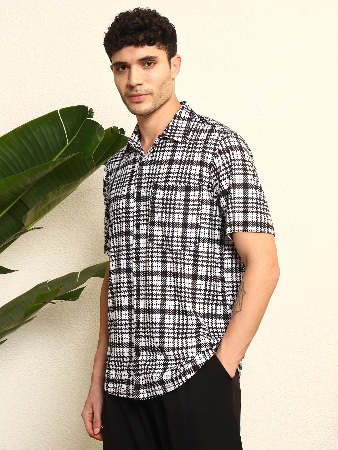 TANDUL Men's Classic Checkered Printed Shirt