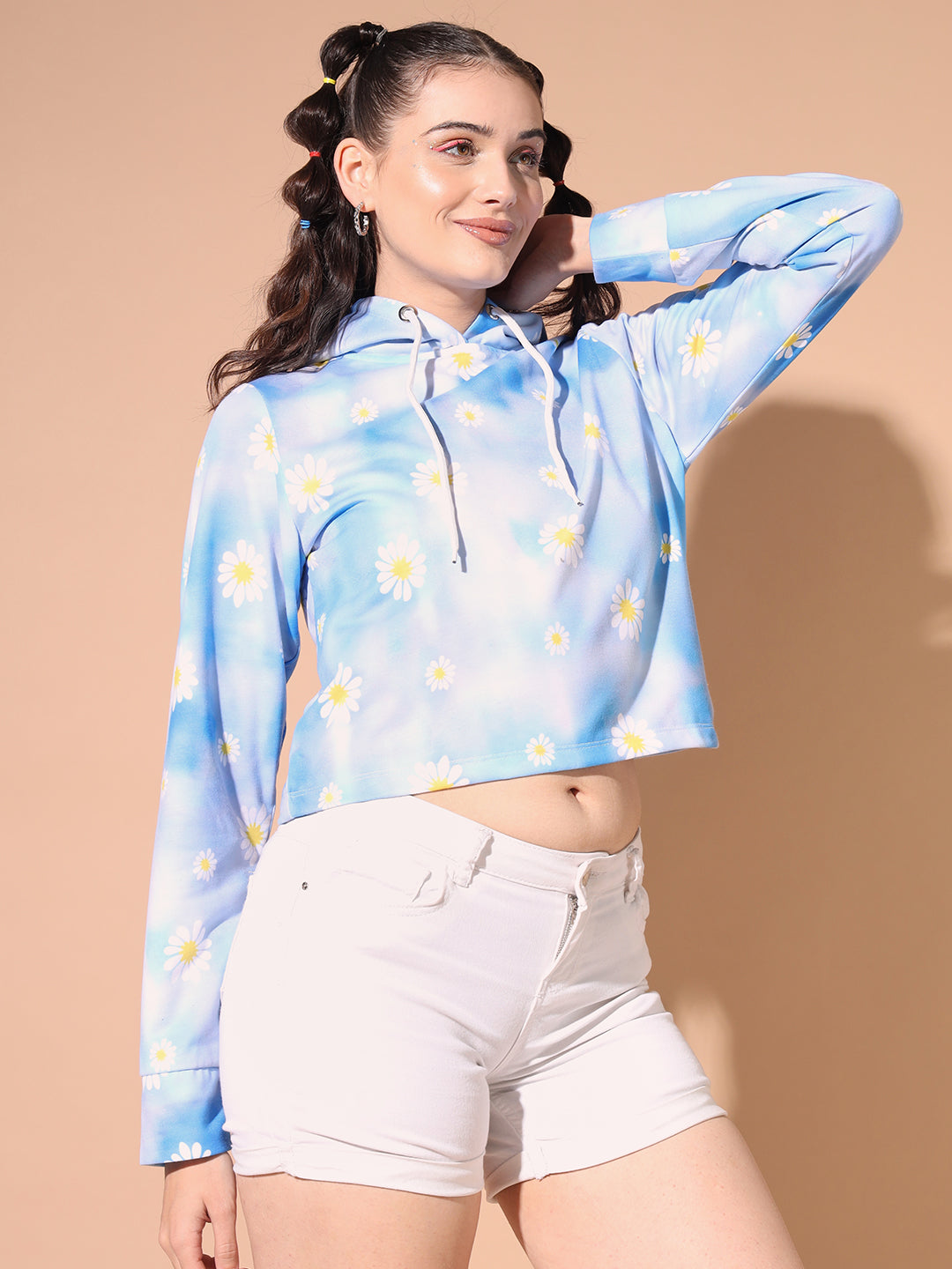 TANDUL Women Full Sleeve Printed Hooded Sweatshirt
