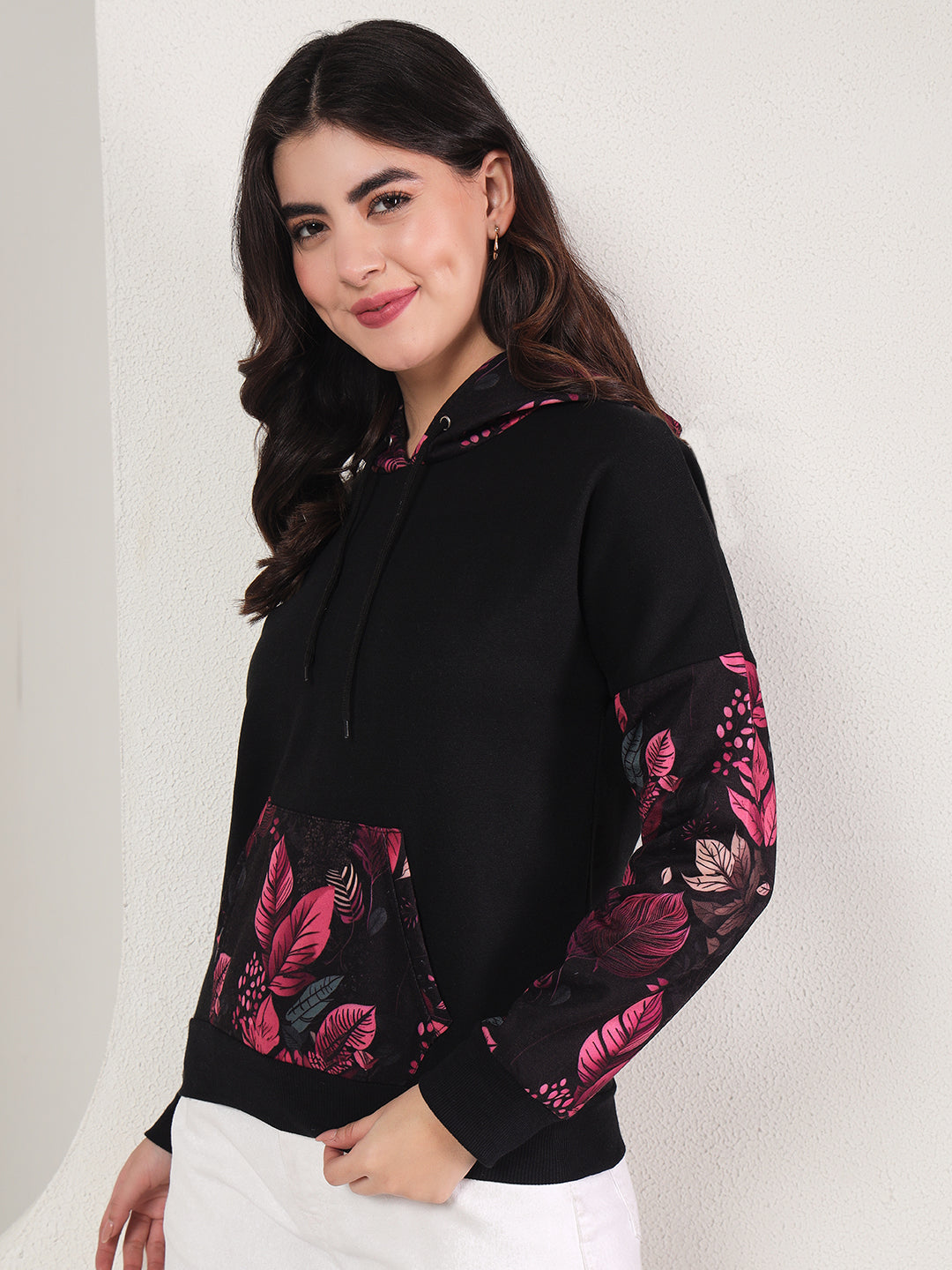 TANDUL Women Full Sleeve Printed Hooded Sweatshirt